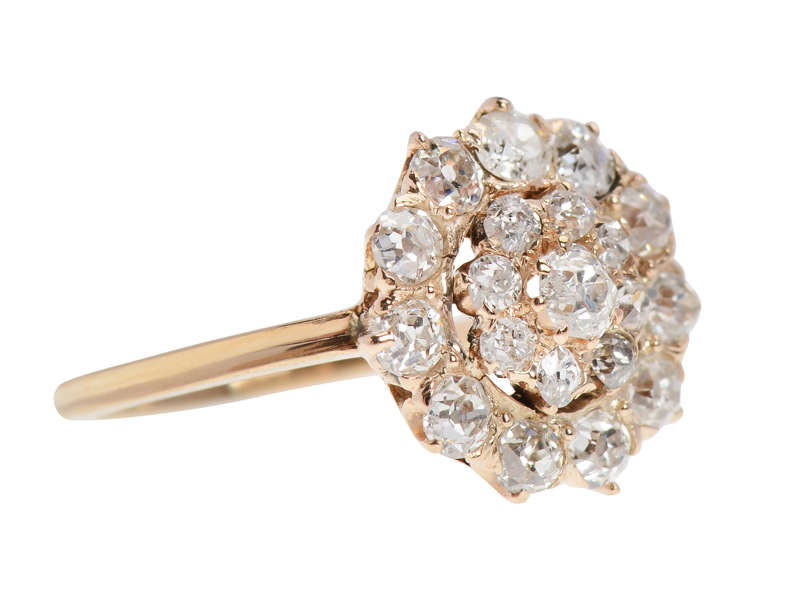 Exquisite Antique Diamond Cluster Ring - Vintage Elegance for Weddings, Anniversaries & Special Occasions