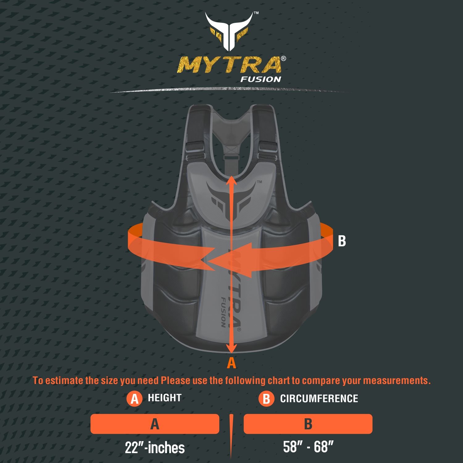 MYTRA Fusion Boxing Body Protector - Premium MMA & Muay Thai Belly Guard for Men - Ideal for Boxing Training, Fitness Gym Workouts & Combat Sports