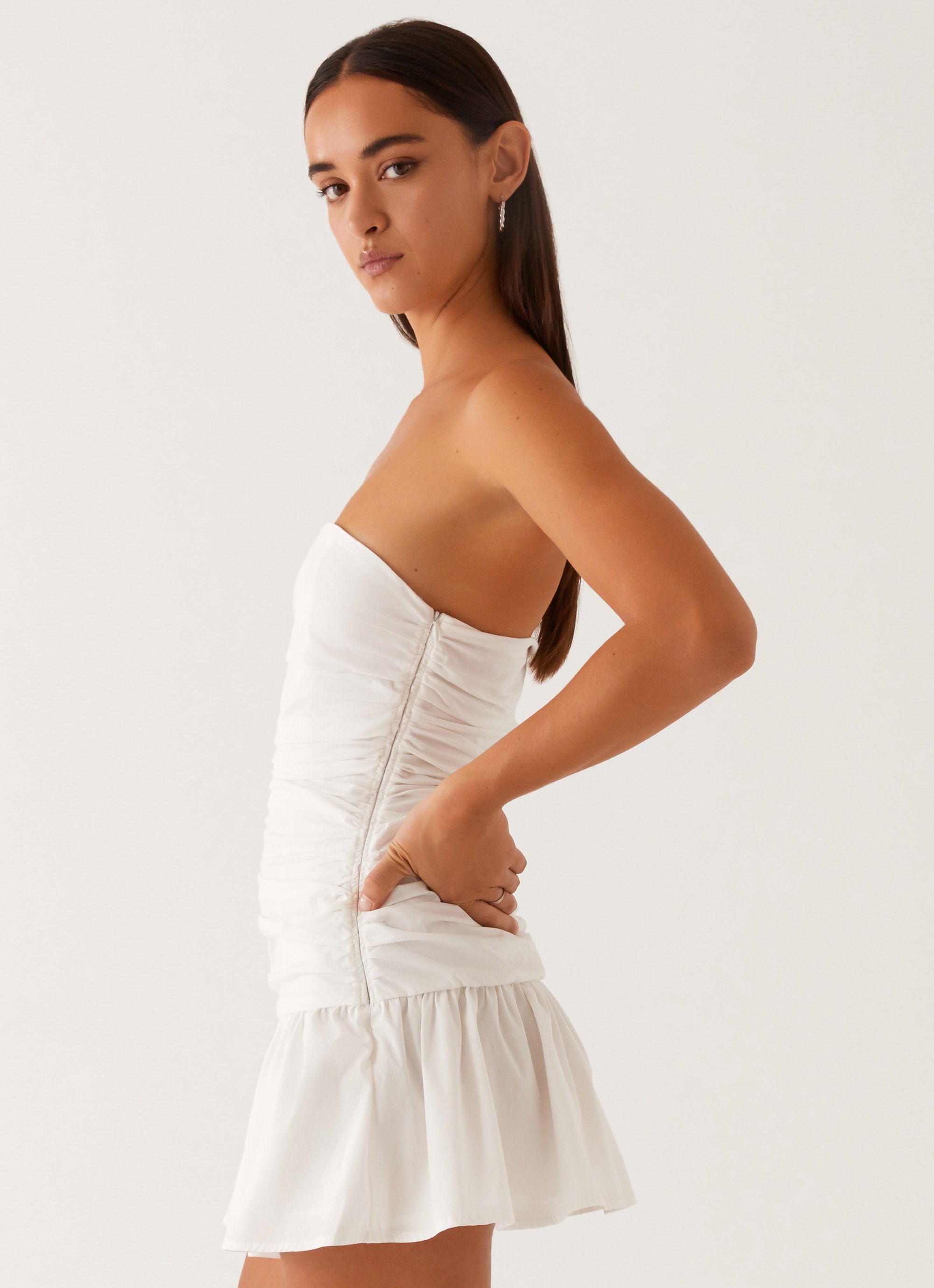 Carmel Mini Dress for Women - Elegant White Summer Party Dress for Date Night, Wedding Guest & Cocktail Events