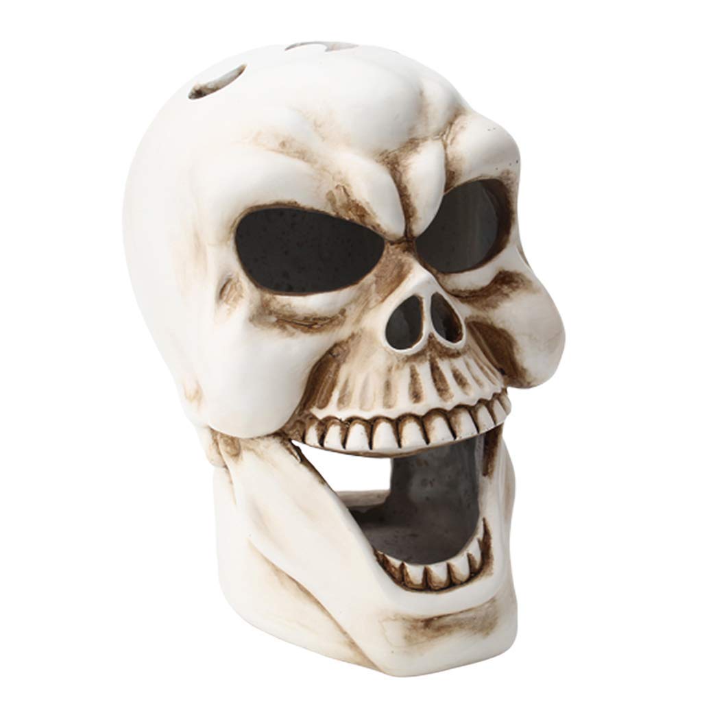 Resin Skull Tea Light Candle Holder - Halloween Decor, Gothic Home Decor, Spooky Party Supplies - Perfect for Halloween Parties, Home Decor, and Gothic Themed Events