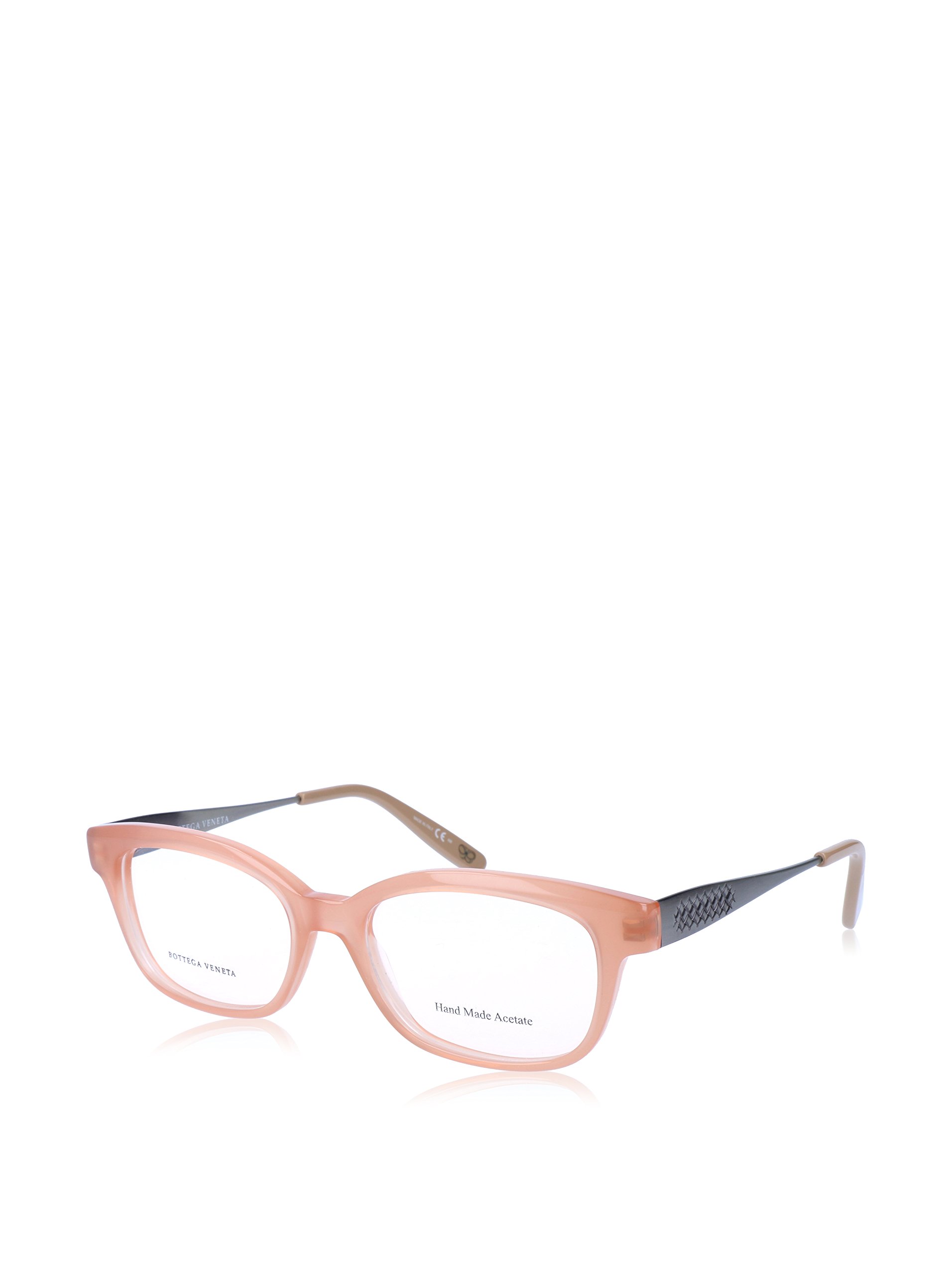 Bottega Veneta Pink Optical Frames with Hard Case & Cleaning Cloth - 50mm Lens Width, 17mm Bridge, 140mm Temple Length | Perfect for Women's Fashion, Office Wear & Everyday Eyewear