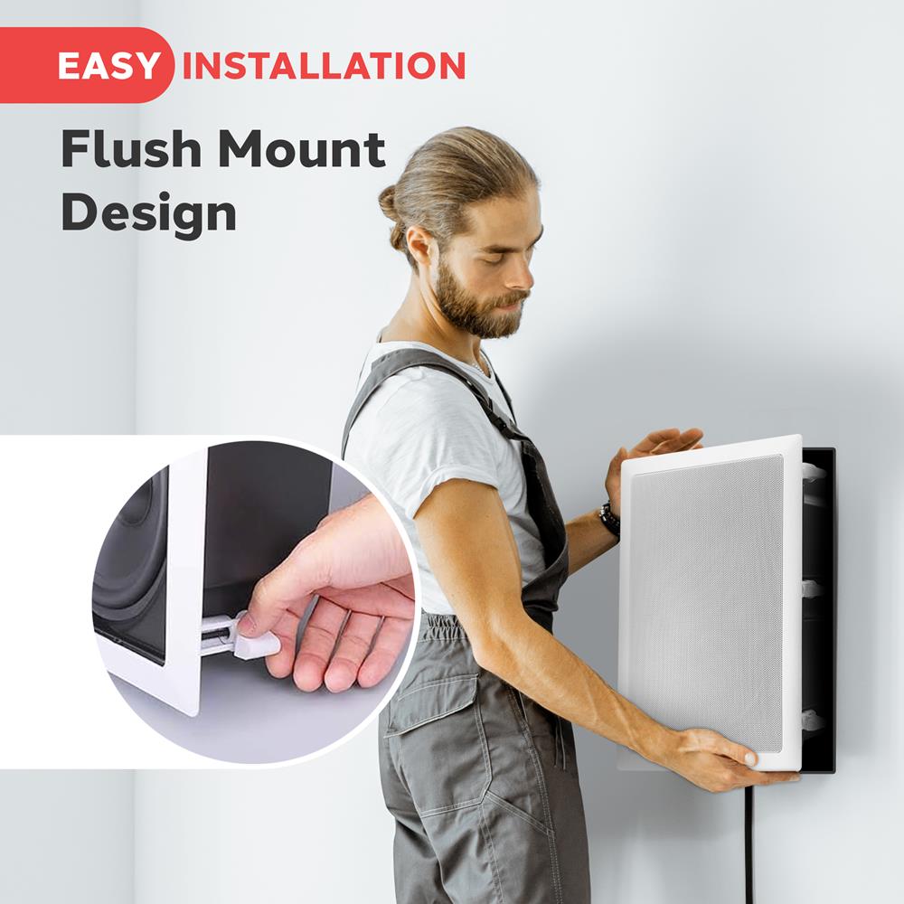 8.0'' In-Wall & In-Ceiling Speakers - High-Quality Home Audio System for Living Room, Bedroom & Home Theater Installation
