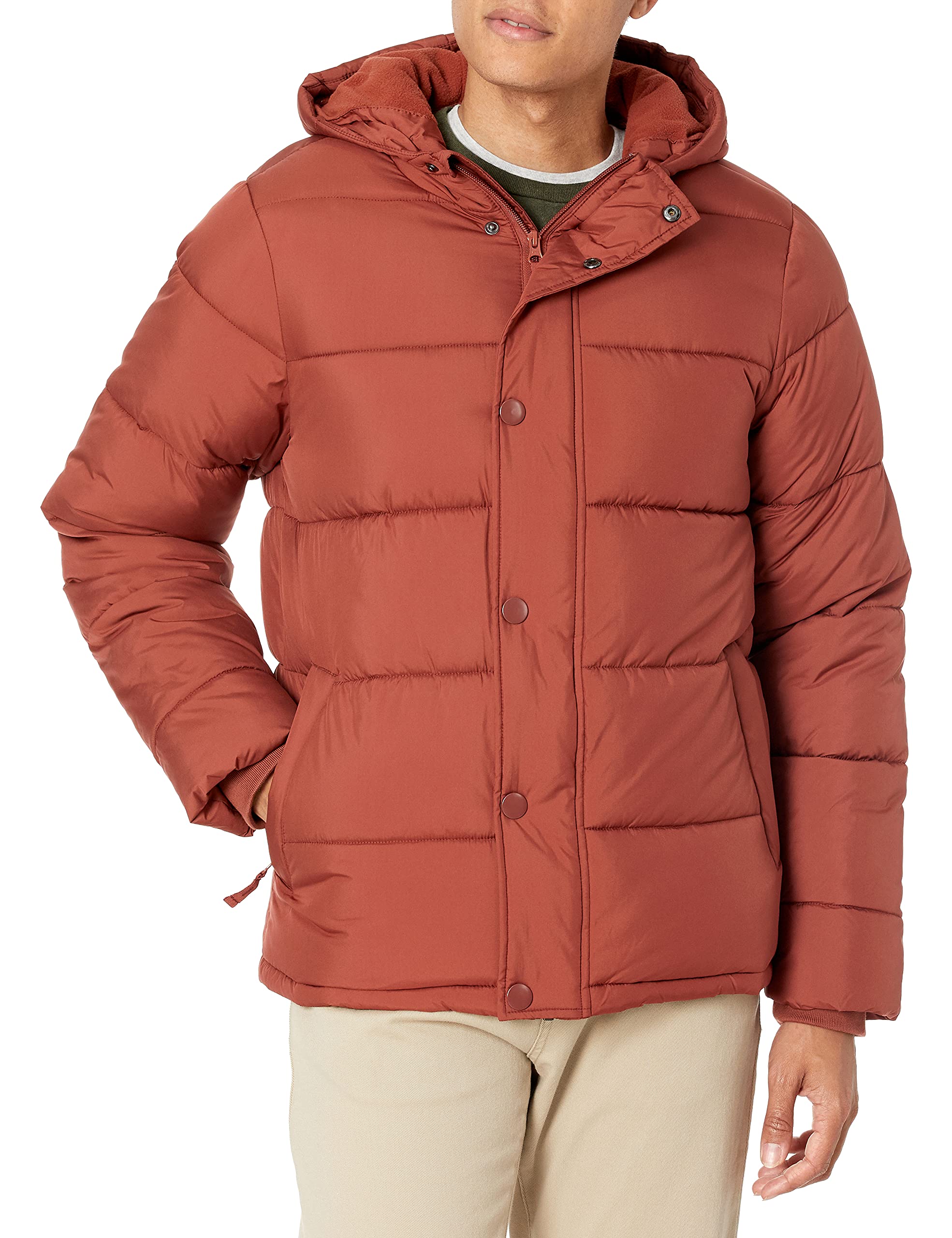 Amazon Essentials Men's Heavyweight Hooded Puffer Jacket - Winter Warm Insulated Coat for Cold Weather, Outdoor Activities & Daily Wear