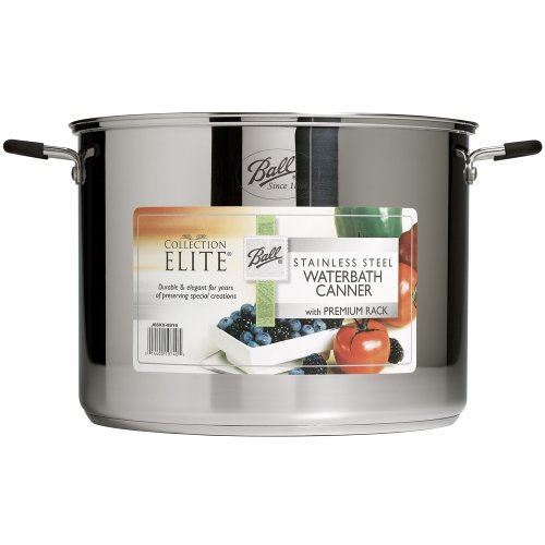 Ball® Elite Stainless-Steel 21-Quart Water Bath Canner with Rack & Glass Lid - Perfect for Home Canning, Preserving Fruits, Vegetables & Jams - by Jarden Home Brands