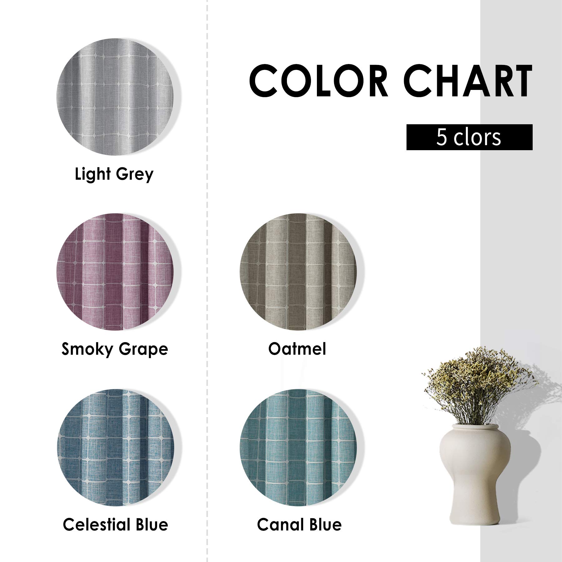 Macochico Light Grey Jacquard Pinch Pleat Linen Curtain Panel - Embroidered Room Darkening Drapes for Bedroom (72x96 Inches, 1 Panel) | Elegant Window Treatment with Lattice Design for Home & Office Decor