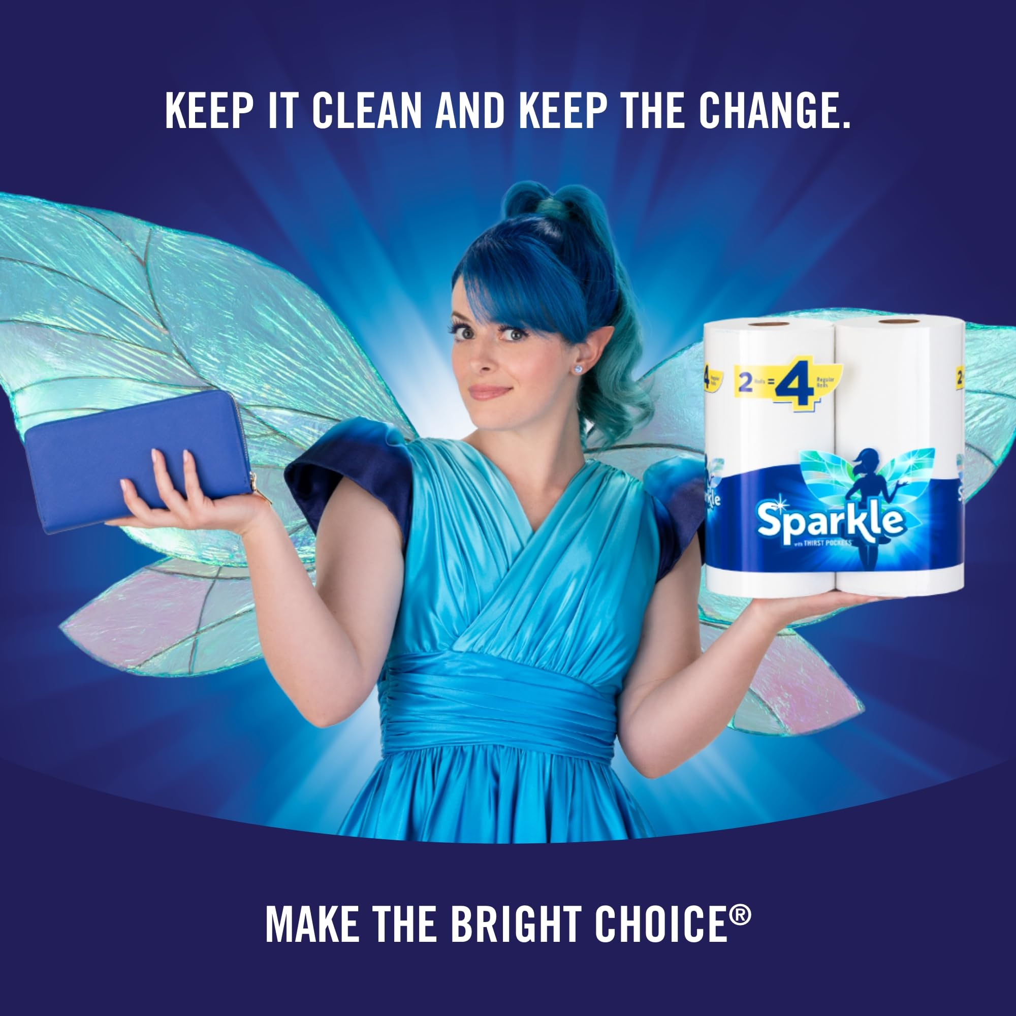 Sparkle Pick-A-Size Paper Towels | Spirited Prints | 6 Double Rolls (12 Regular Rolls) | Everyday Value with Full & Half Sheets | Perfect for Kitchen Cleaning, Spill Absorption & Household Use