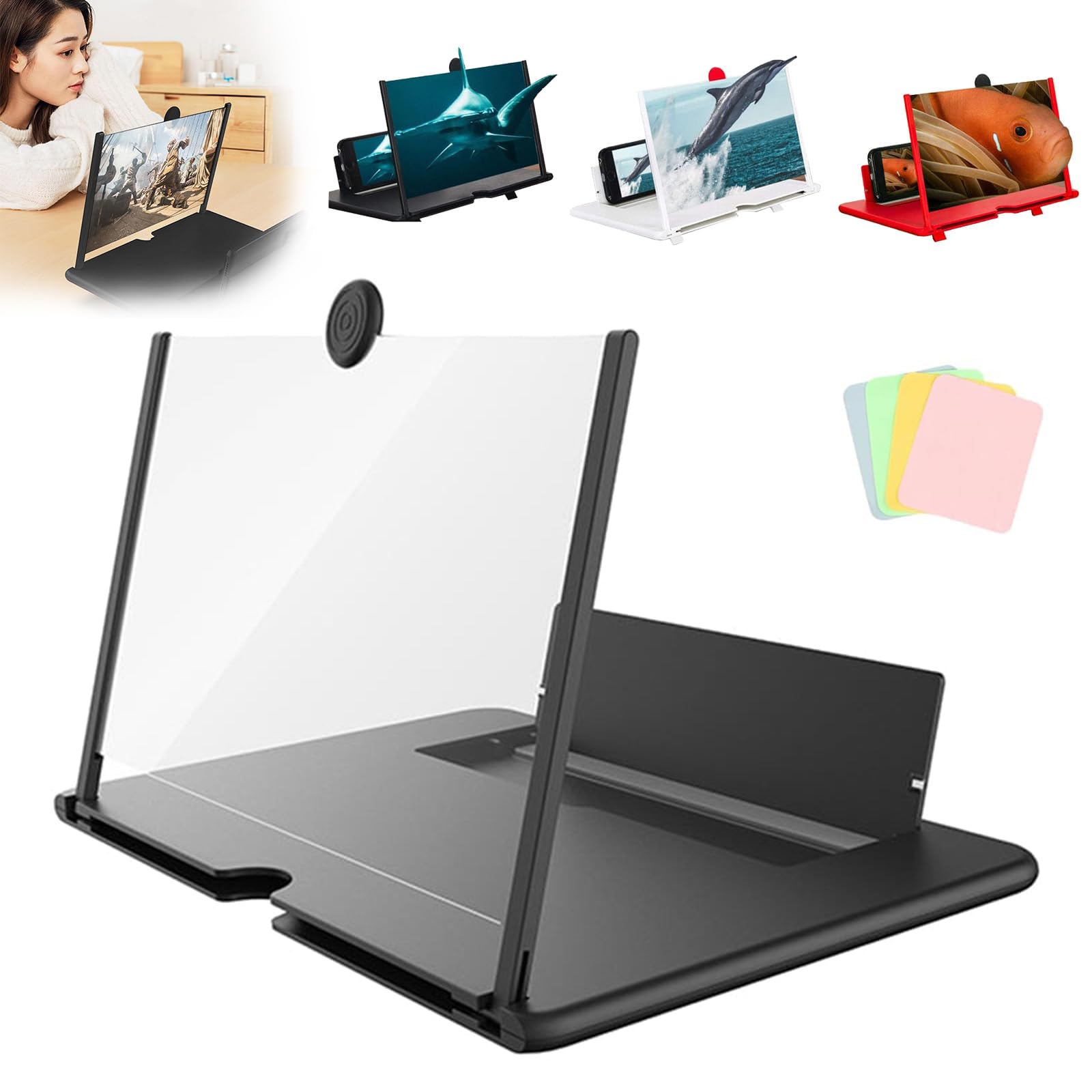 2024 HD Screen Magnifier for Smartphones - 10/12 Inch Mobile Phone Projector Enlarger | Perfect for Watching Movies, Reading eBooks & Zooming Photos