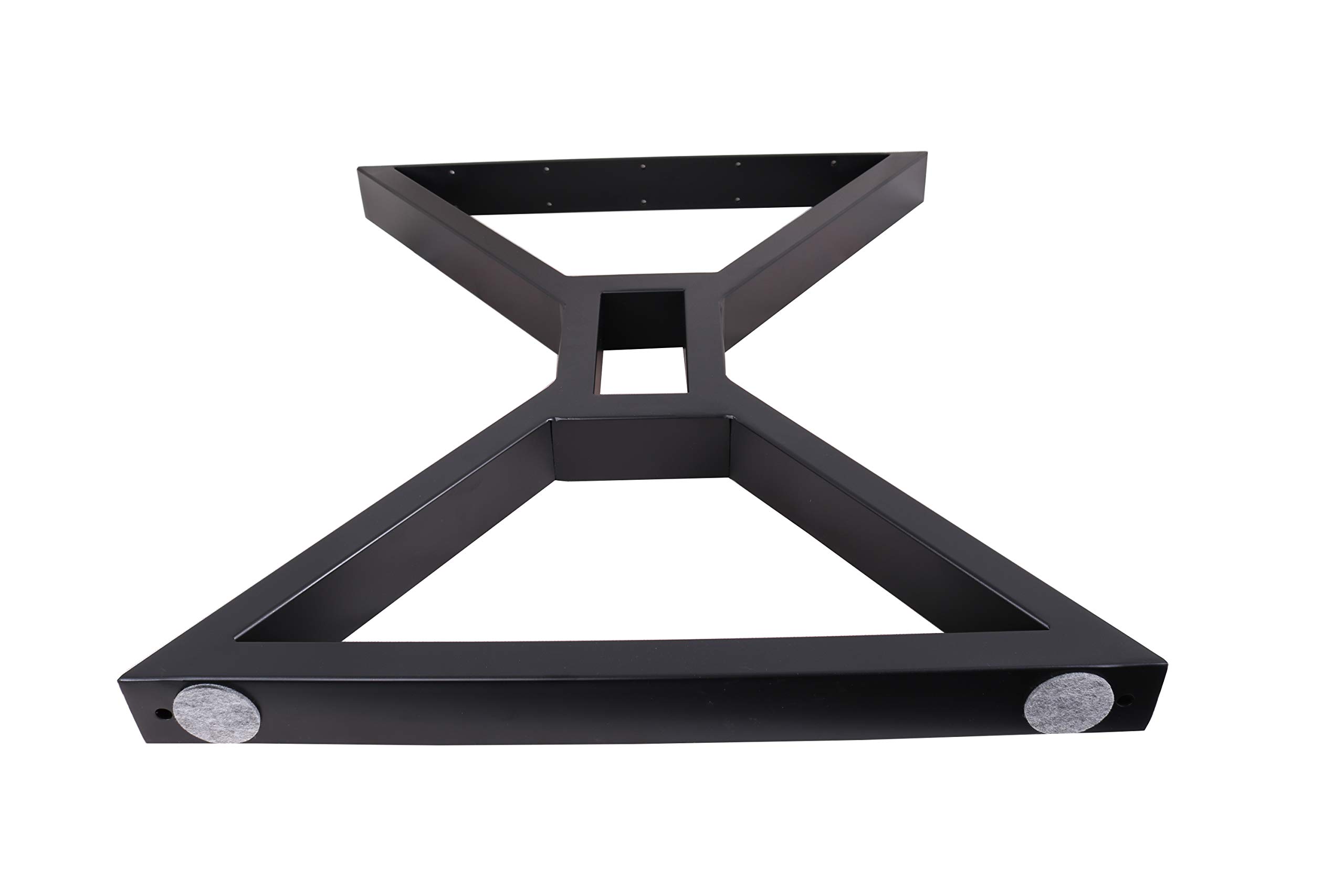2 Pack Black X-Shaped Hollow Steel Table Legs - Heavy Duty Dining, Office, Computer Desk & Industrial Kitchen Table Legs Set for Modern & Rustic Furniture