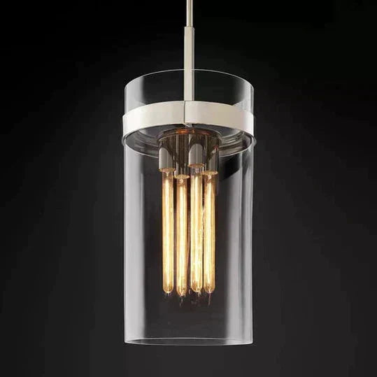 Lavelle Modern Glass Pendant Light - Sleek Hanging Chandelier for Kitchen Island, Dining Room & Bedroom Lighting - Dimmable LED Ceiling Fixture with Clear Glass Shade