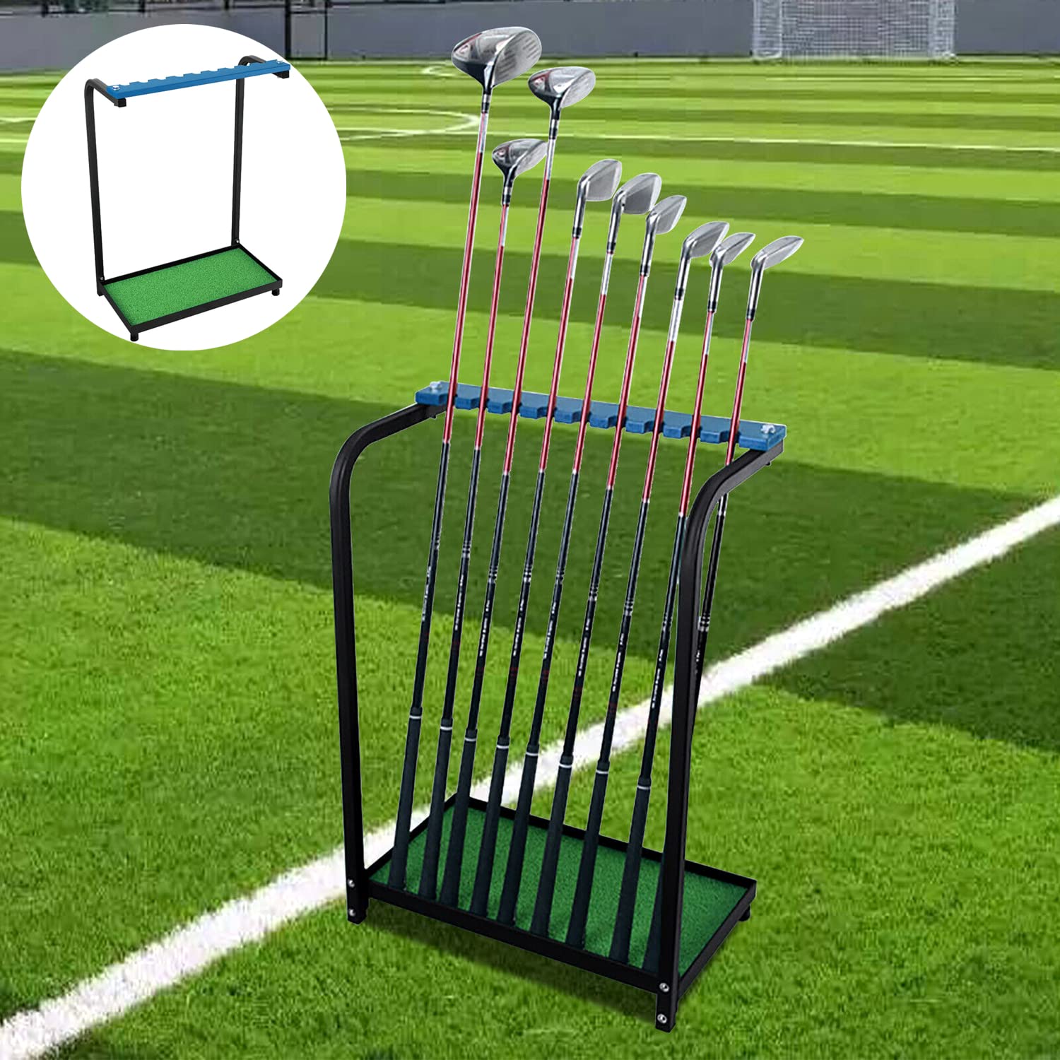 Premium Acrylic Golf Club Rack - 9 Hole Golf Putter Stand Holder with Non-Slip Metal Base | Scratch-Resistant Golf Club Organizer & Display Shelf | Perfect for Home, Office, or Pro Shop Storage