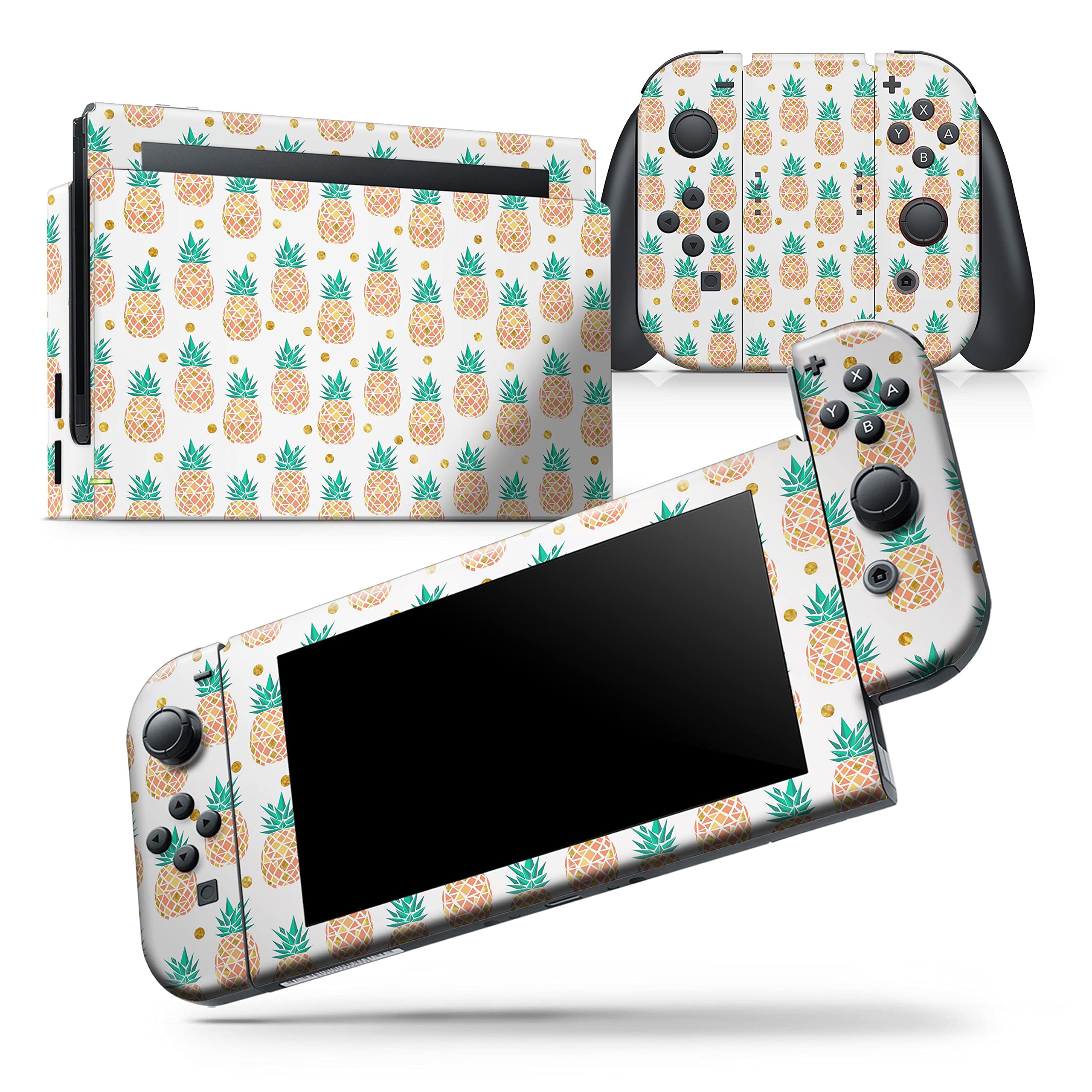 Nintendo Switch Dock Skin Decal - Tropical Pineapple Vinyl Wrap Cover | Scratch-Resistant, Removable Protective Case | Perfect for Gaming Setups & Summer Themed Decor