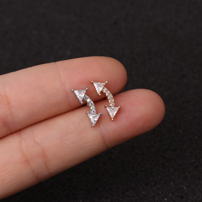 20G Cartilage Dainty Dangle Stud Earrings - Moon Charm Hoop Earrings for Women | HSPJ19103 | Perfect for Everyday Wear, Parties & Special Occasions