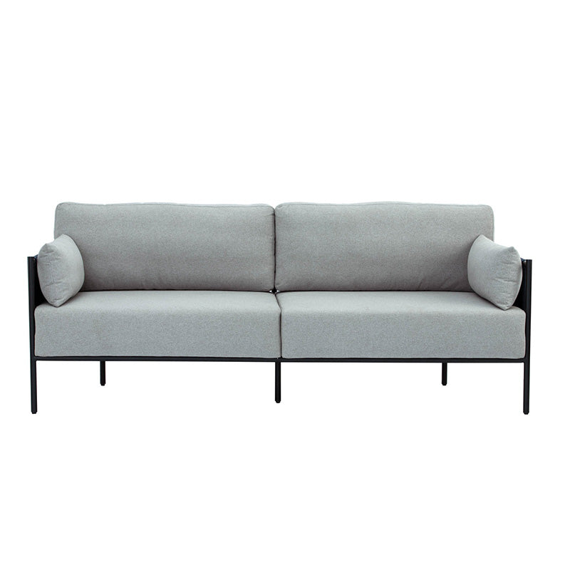 TREDIA 3-Seater Modern Sofa in Silver & Midnight Blue - Comfortable Living Room Couch for Small Spaces, Apartments and Cozy Home Decor