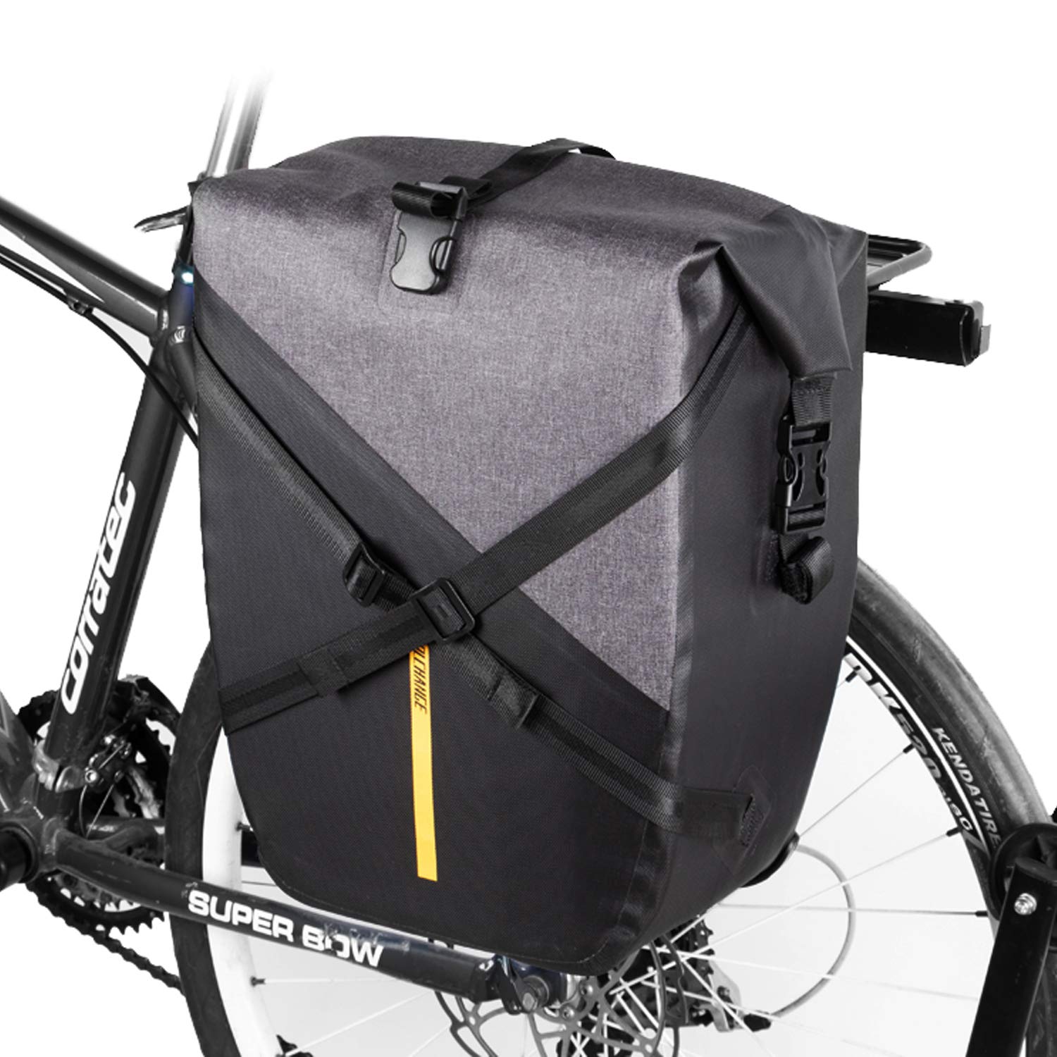 **CoolChange 27L Waterproof Bike Panniers – Large Capacity Bicycle Rack Trunk Bag for Commuting, Touring & Outdoor Adventures**    *(优化说明：保留核心关键词，突出容量和防水特性，增加使用场景如通勤、旅行和户外活动，符合SEO规范并翻译为英文。)*