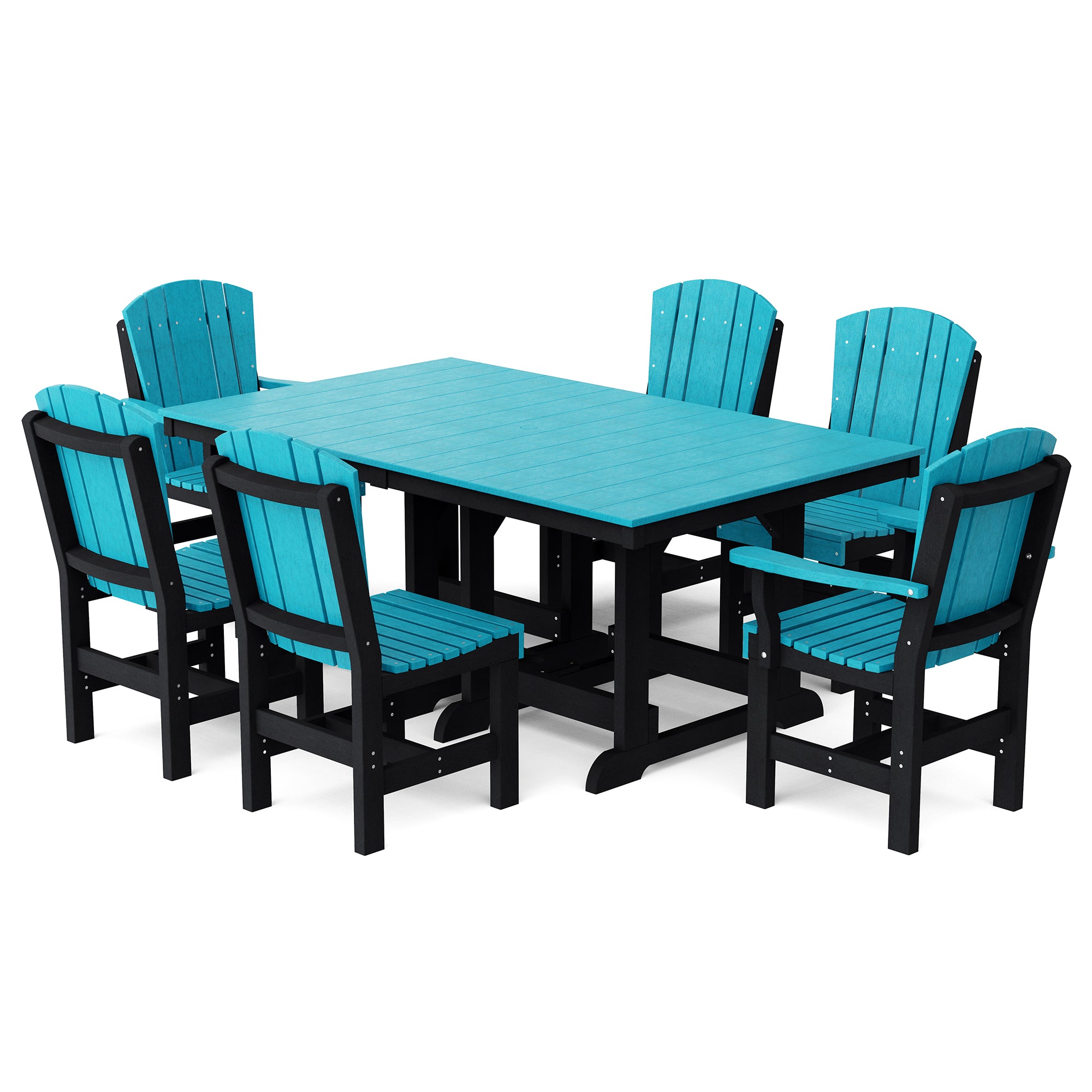 Heritage 7-Piece 44x72 Inch Dining Table Set with Chairs - Perfect for Family Gatherings, Dinner Parties & Outdoor Entertaining