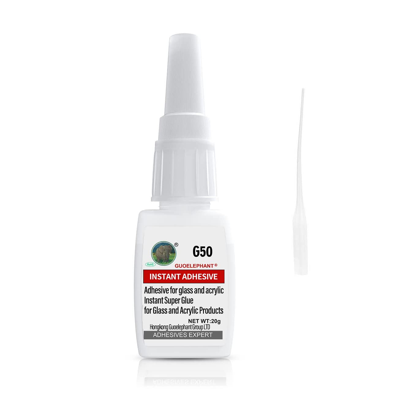 20g Clear Glass Glue - Super Strong Acrylic Adhesive for Glass & Acrylic Bonding | Instant-Dry Formula for DIY, Home Repair & Craft Projects