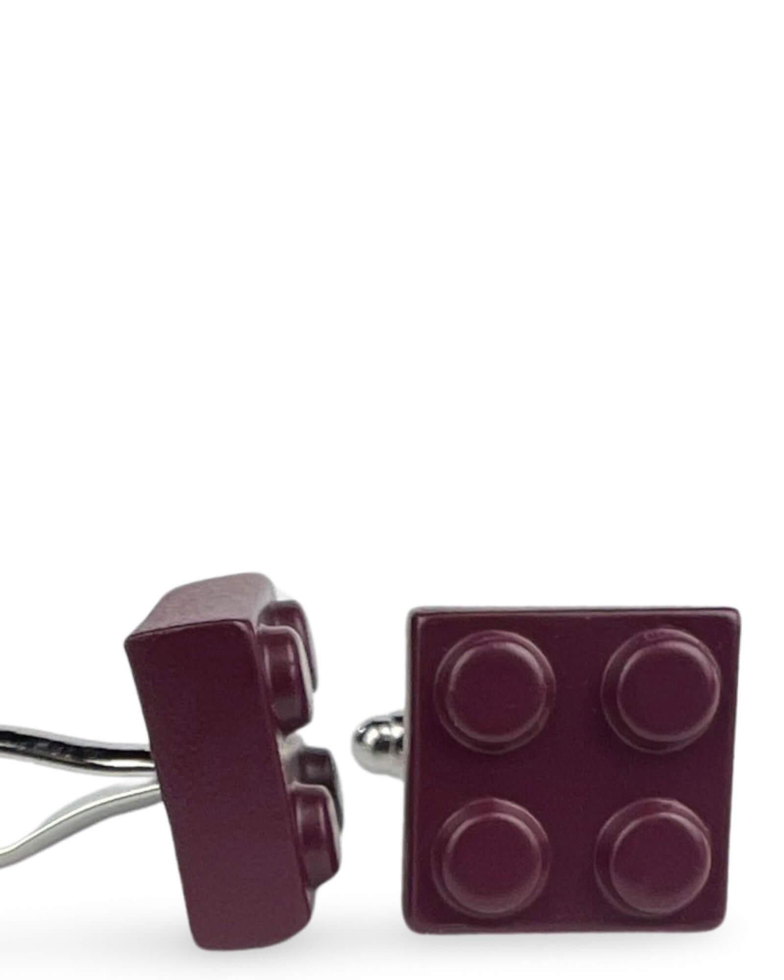 DÉCLIC Purple Brick Cufflinks for Men - Elegant Dress Shirt Accessories for Weddings, Business & Formal Occasions