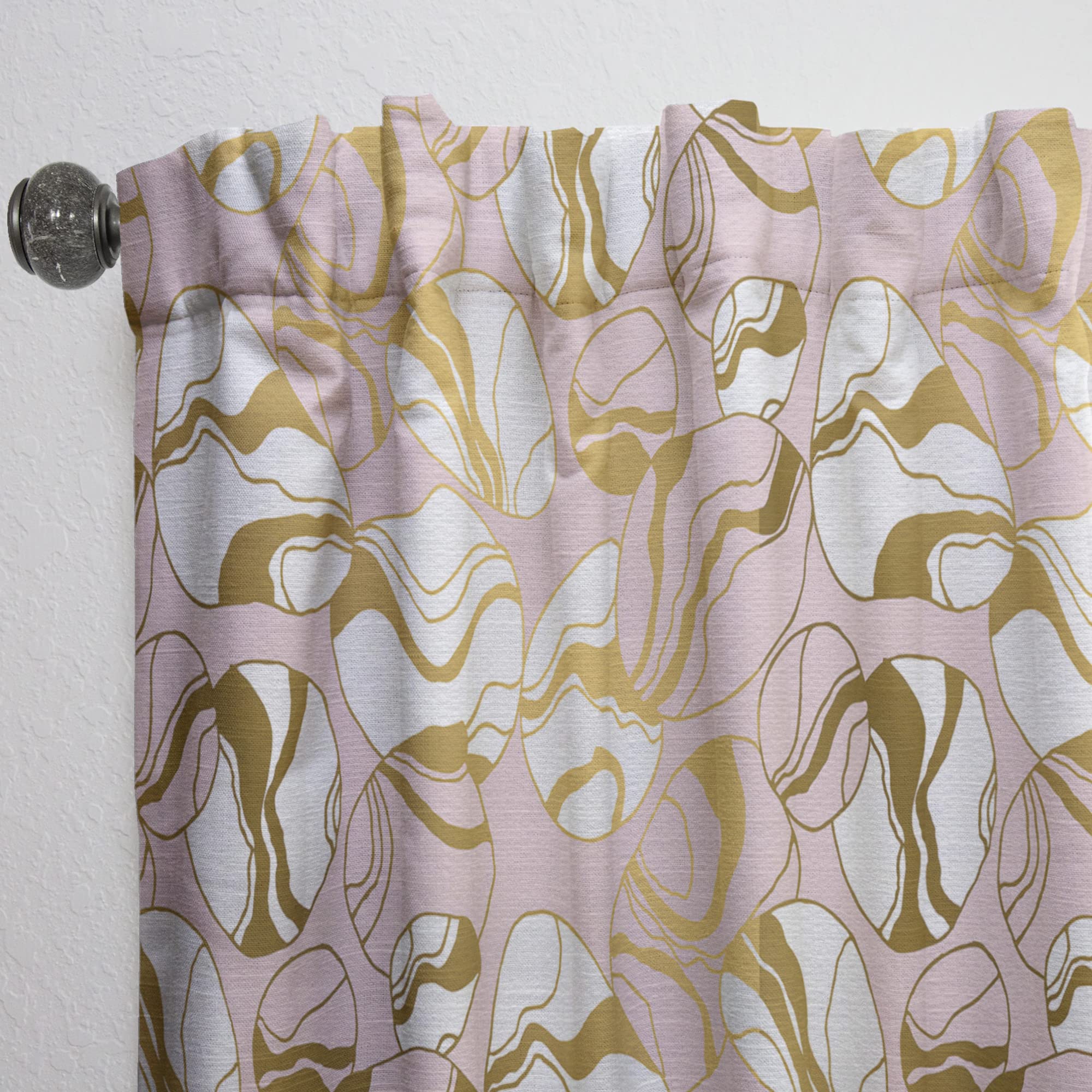 DesignQ 'Golden Marble II' Thermal Insulated Curtains - 52x95 Inch Single Panel for Bedroom & Living Room - Elegant Drapes for Home Decor, Blackout Window Treatment & Energy Saving