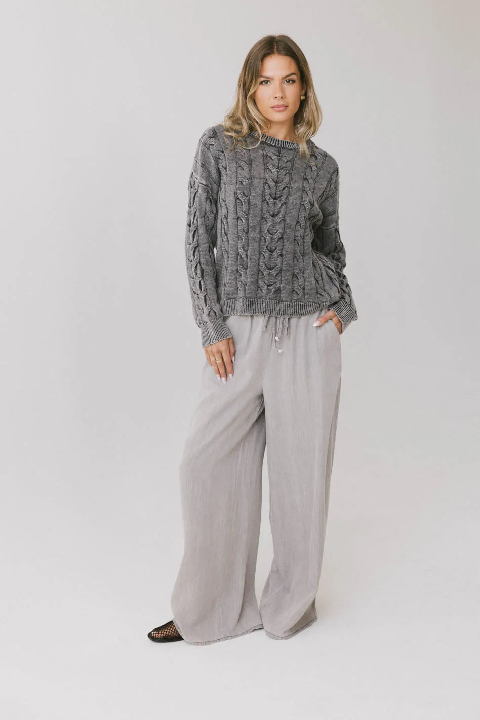 Marquette Cable Knit Sweater for Women - Cozy Winter Pullover, Soft Yarn Knitwear, Casual & Warm - Perfect for Holidays, Office & Outdoor Activities