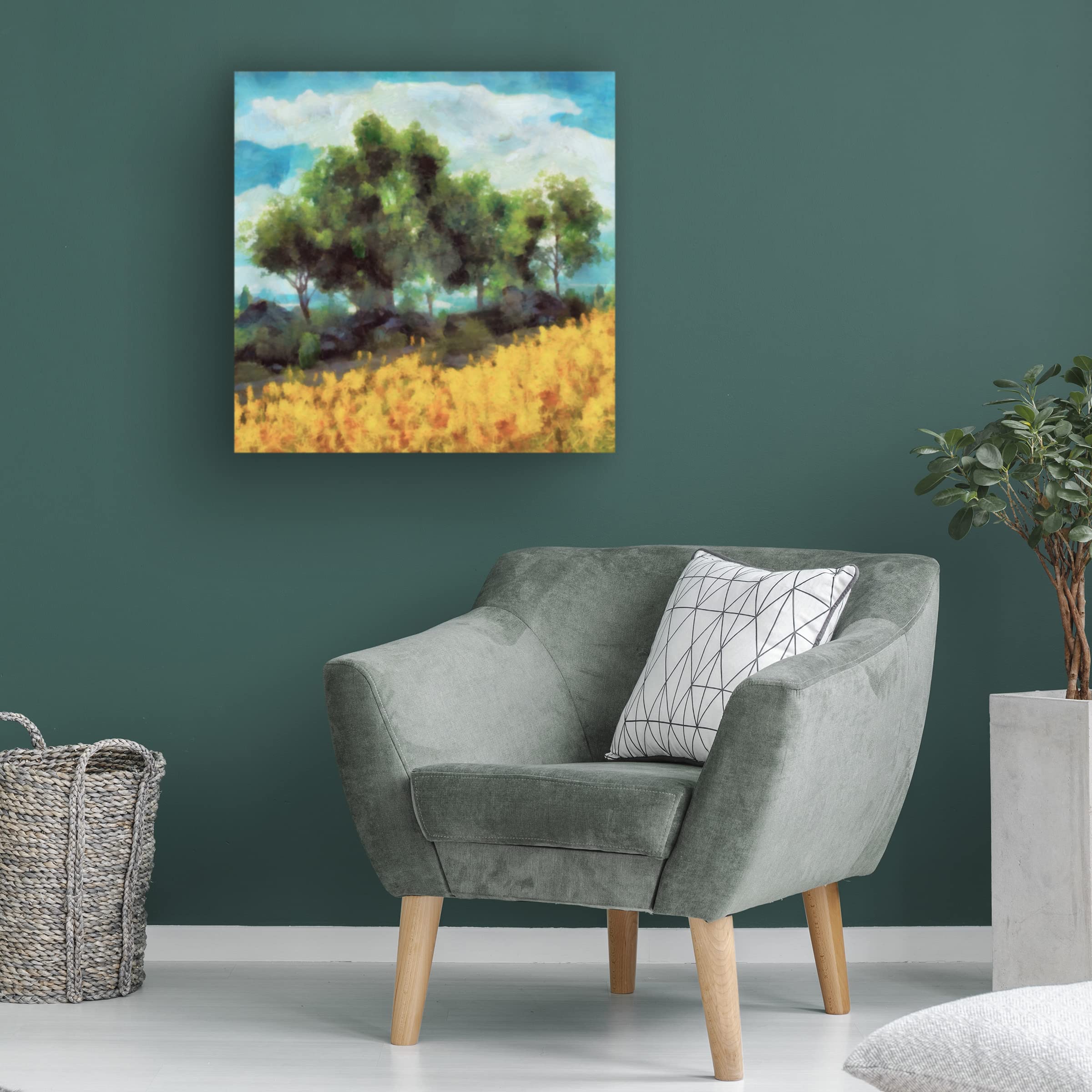 Trademark Fine Art 'Mellow Yellow Landscape II' Canvas Wall Art by Alonzo Saunders - Perfect for Living Room, Bedroom & Office Decor