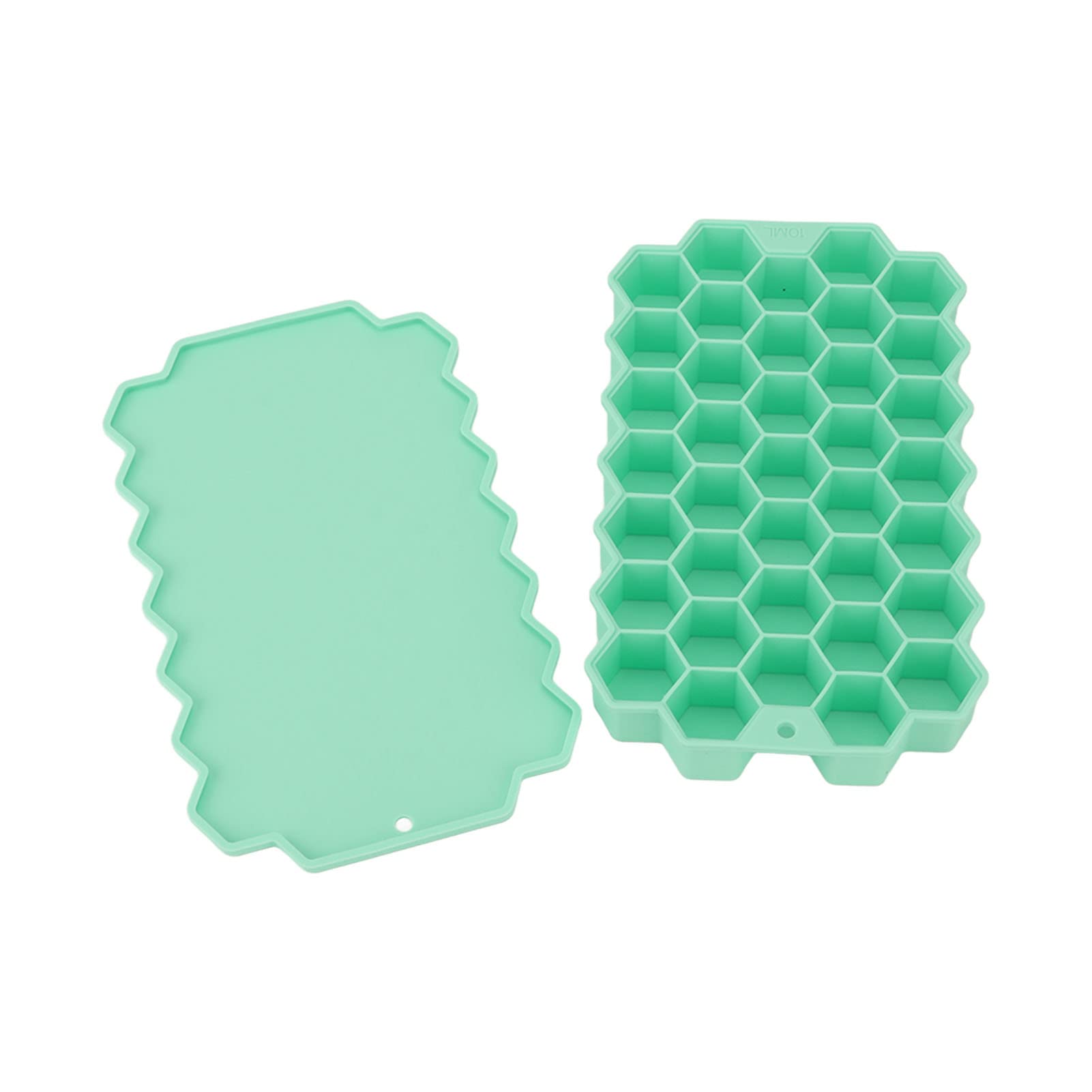 2Pcs Silicone Ice Cube Trays with Lid - 37 Grids Easy Release Ice Molds for Cocktails, Smoothies & Beverages - Perfect for Home, Cafe & Restaurant Use