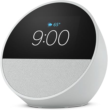 Amazon Echo Spot (2024) - Smart Alarm Clock with Alexa, HD Display & Premium Sound for Bedroom, Office & Home Automation