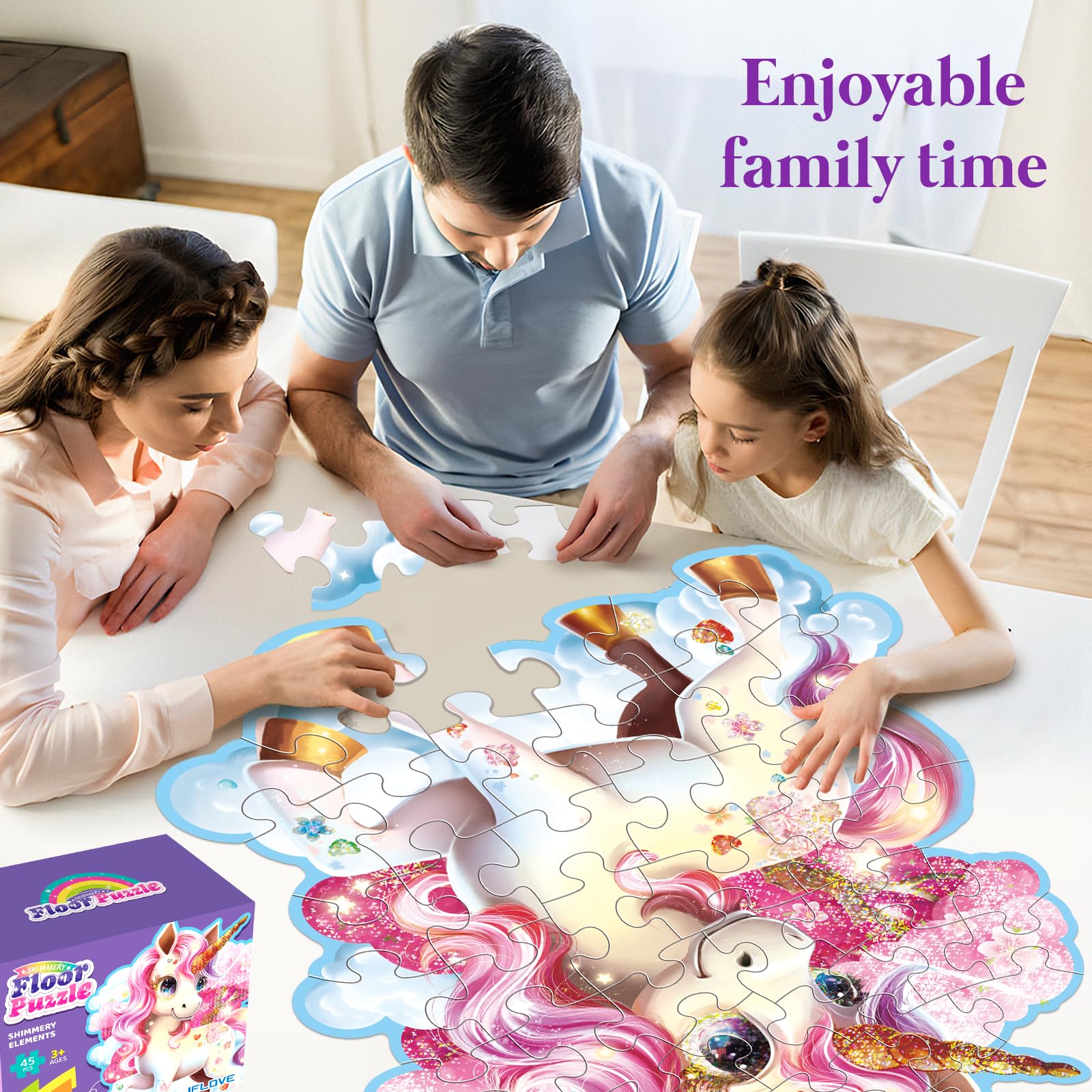 Unicorn Jigsaw Puzzle for Kids - 45-Piece Educational Toy for Ages 3-8 | Birthday Gift & Preschool Learning Activity