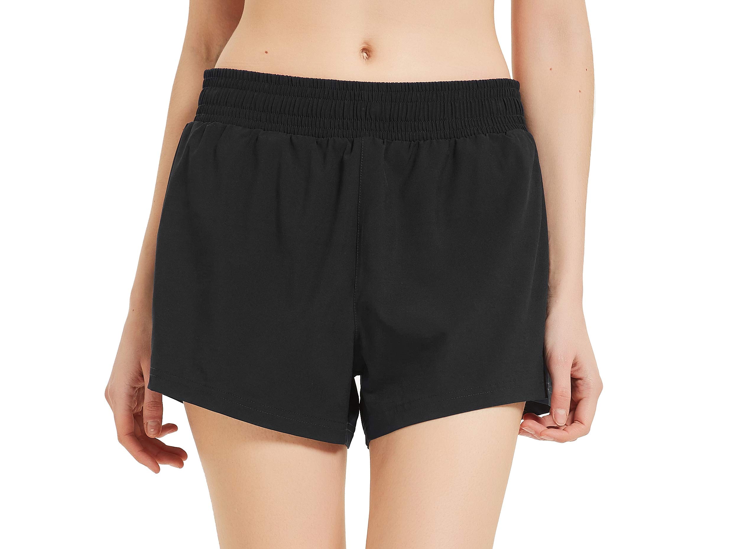 CQC Women's 3 Inch Running Shorts - Quick Dry Athletic Gym Shorts with Liner for Workout, Yoga & Outdoor Activities | High Waist Breathable Sports Shorts
