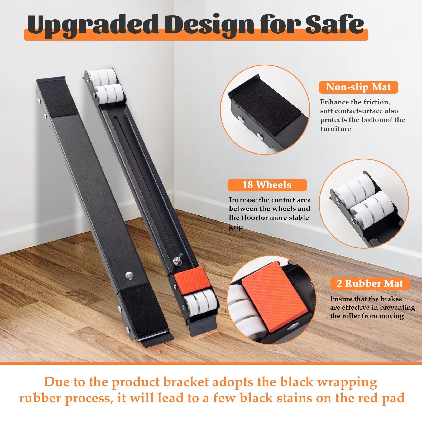 Heavy Duty Upgraded Appliance Rollers for Washer and Dryer - Extendable Furniture Dolly with Rubber Mat for Moving Washing Machine, Refrigerator & Large Appliances Easily - Perfect for Home Moving, Appliance Installation and Furniture Rearrangement