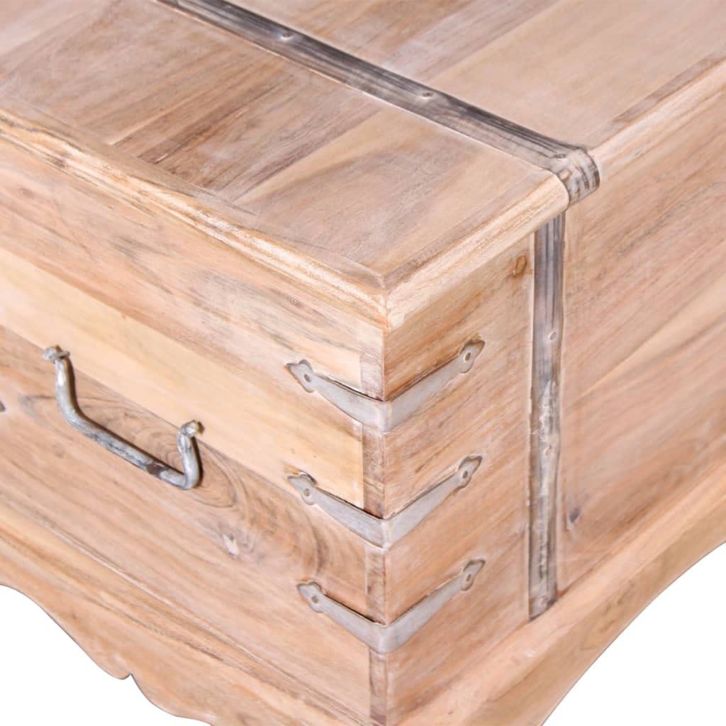 Solid Wood Storage Chest with Lock - Light Brown Organizer Cabinet for Hallway, Entryway & Bedroom - 35.4