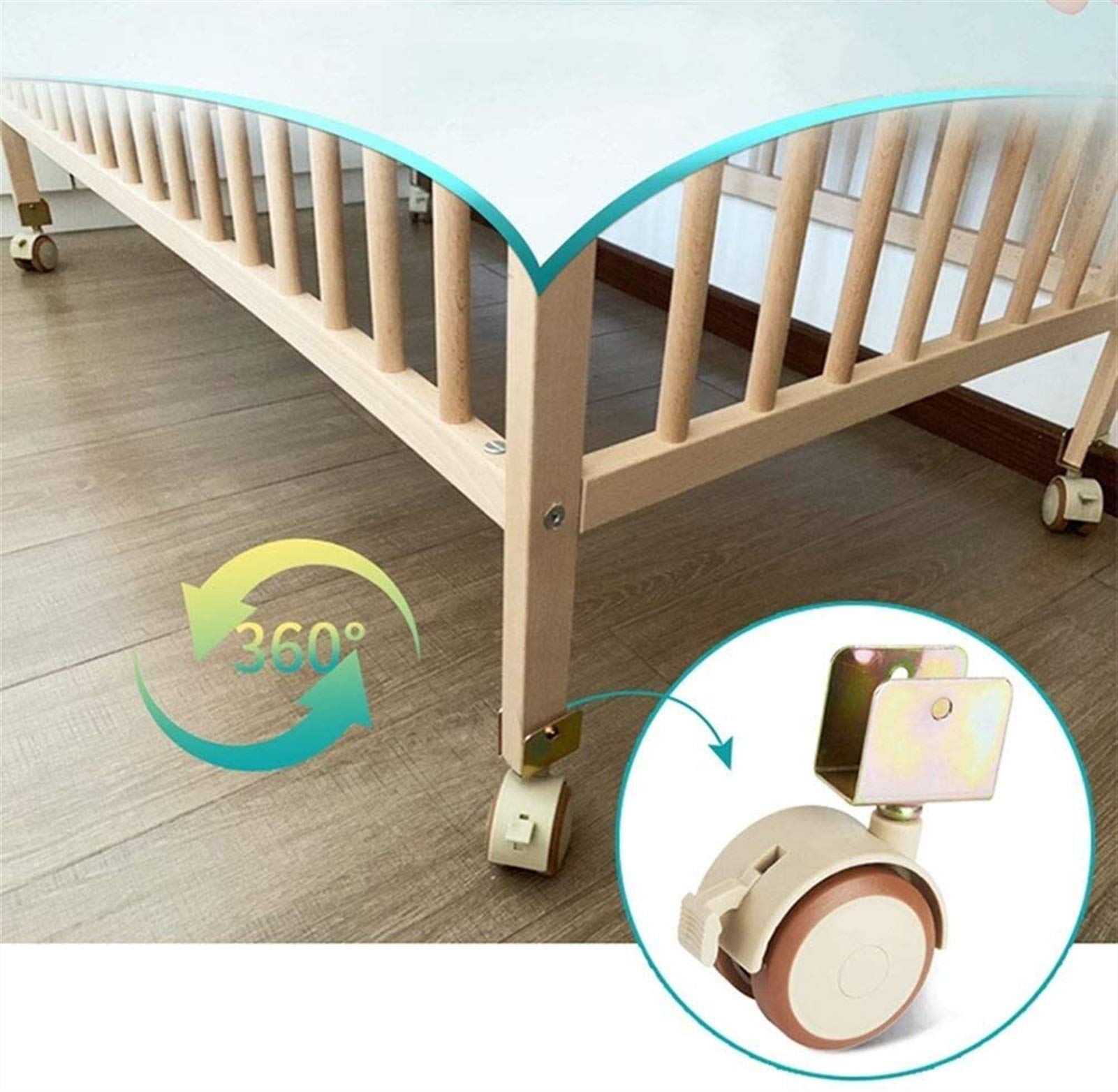 1.8 Inch Swivel Plate Casters with Brake - Heavy Duty Rubber Wheels for Smooth Rolling - Silent Replacement Casters for Baby Cribs, Kitchen Carts, Furniture & Tables (Set of 4) - Perfect for Home, Office & Hospital Use (20mm/25mm Size Options)