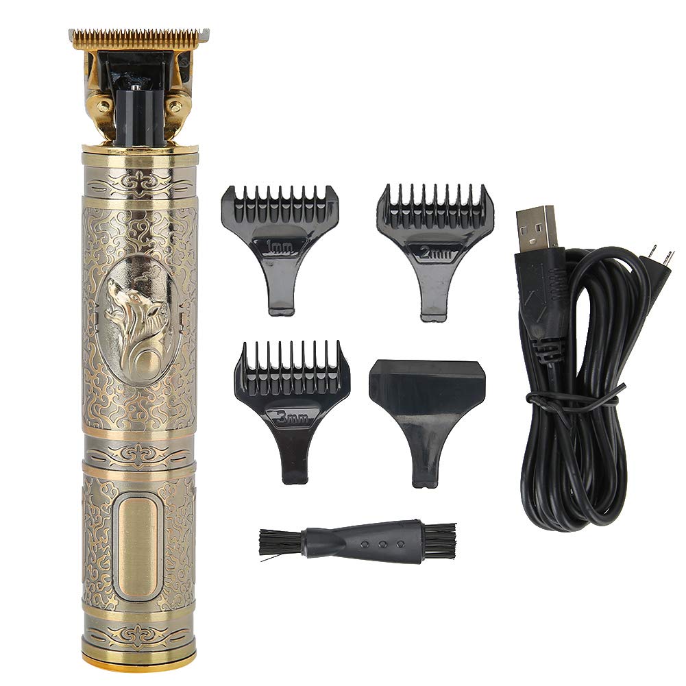 Zyyini Professional Electric Hair & Beard Trimmer Kit - USB Rechargeable Hair Clipper for Men, Home & Salon Use - Vintage Style Grooming Tool (Model T5) | Perfect for Travel, Home Haircuts & Professional Styling