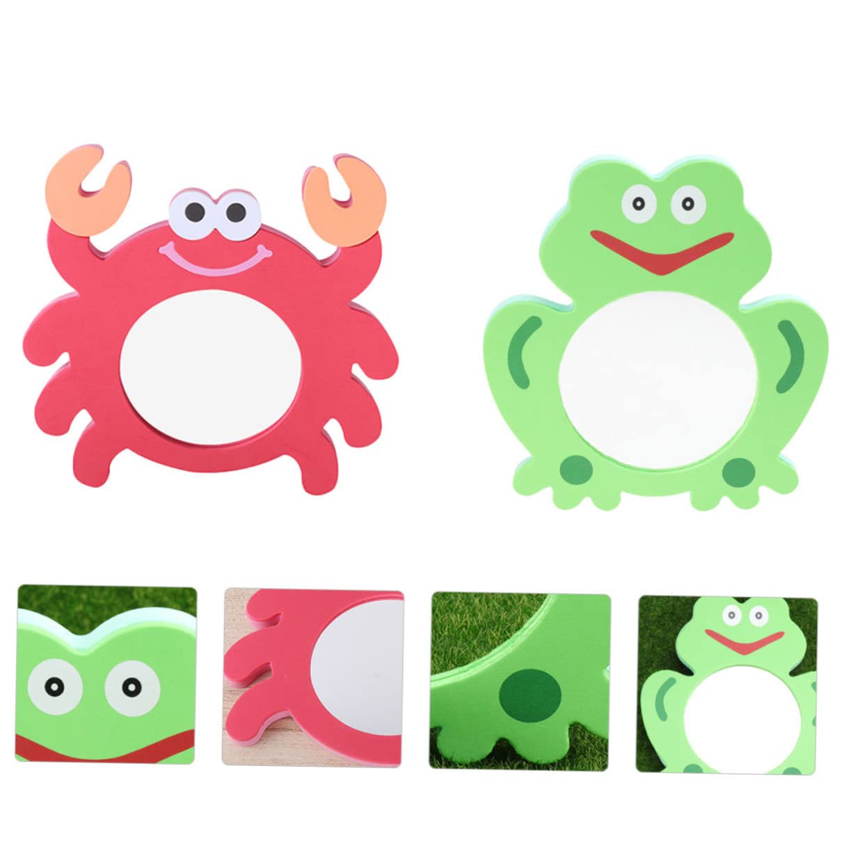 HEMOTON 20-Piece EVA Cartoon Baby Mirror Toys - Safe Bath Toys for Infants, Crab-Shaped Waterproof Mirror for Sensory Play (Perfect for Bathtime Fun & Early Childhood Development)