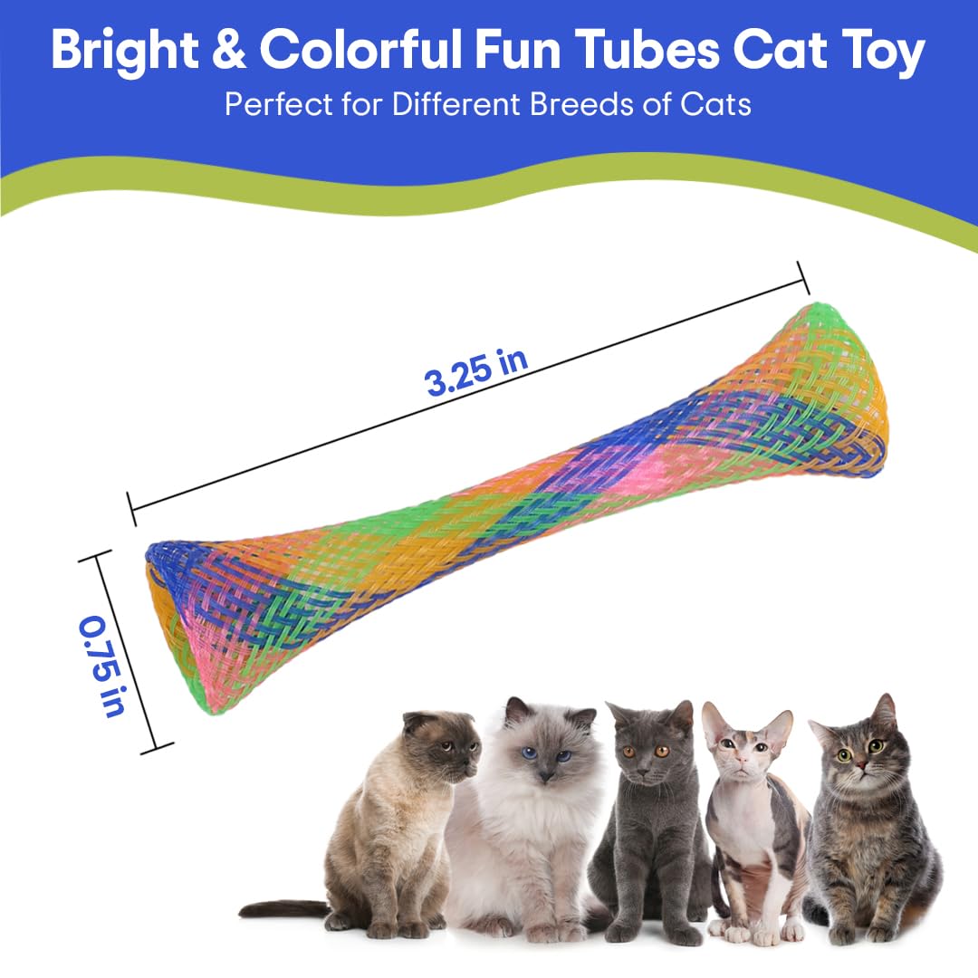 SPOT Kitty Fun Tubes Cat Toy - 3 Pack Interactive Cat Toys with Catnip for Biting, Swatting & Chasing | Bouncy Kitten Toys for Indoor Play & Exercise | Perfect for Playtime, Training & Bonding with Your Cat