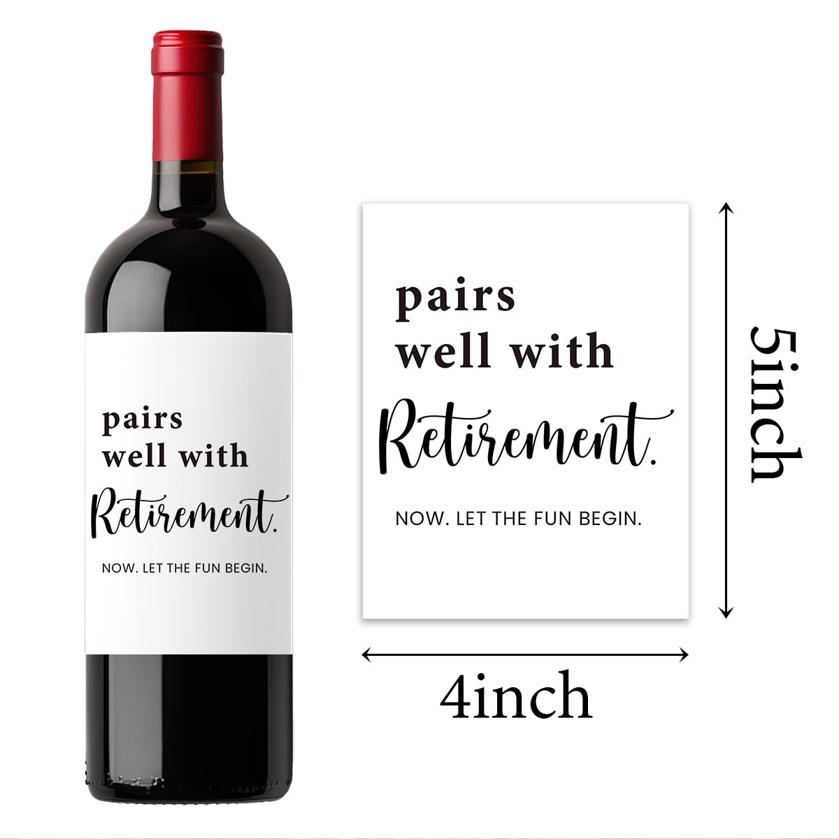 8-Piece Retirement Wine Label Stickers Set - Funny Retirement Gifts for Women & Men, Coworkers, Grandparents | Perfect for Retirement Parties, Decorations & Wine Bottle Gifts | Great for Celebrations, Farewells & Retirement Toasts