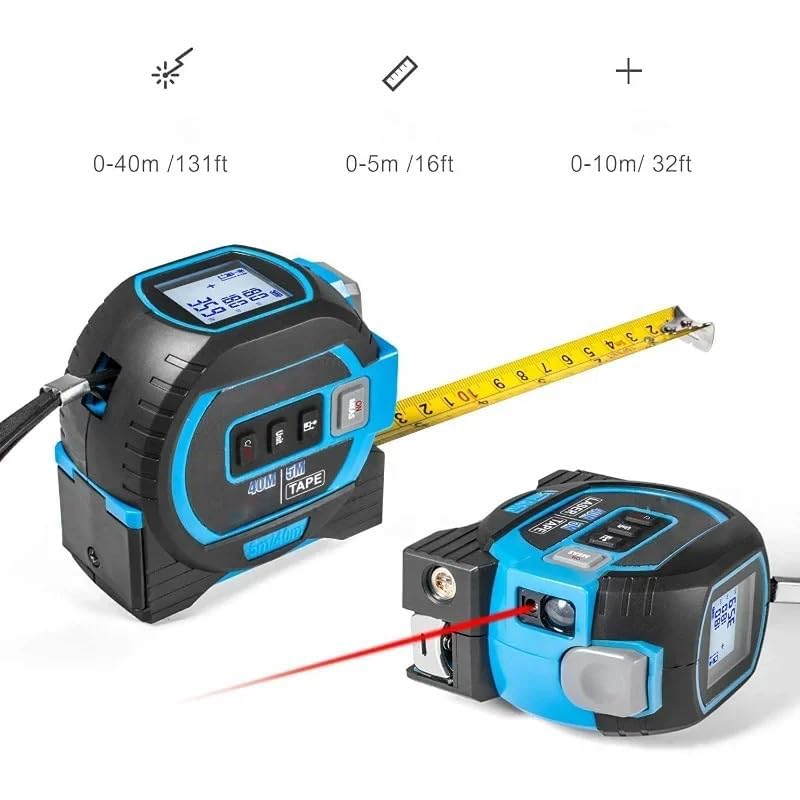 2025 New 3-in-1 Digital Tape Measure with LED Display - The Almighty Ruler by Almighty Tools (Blue, 2-Pack) - Perfect for Construction, DIY Projects & Home Improvement