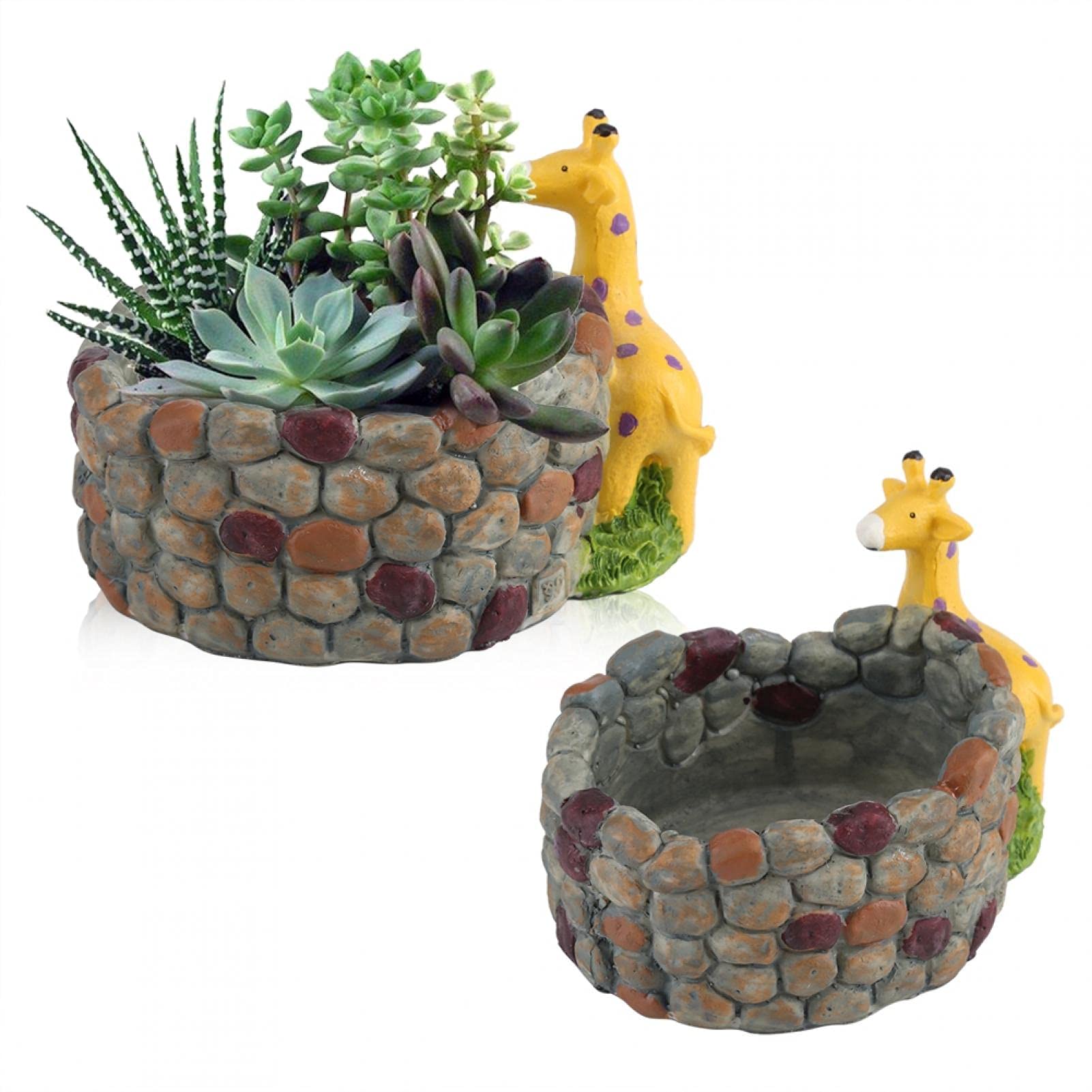 Creative Resin Succulent Planter Basket - Decorative Flower Pot for Herbs, Succulents & Indoor Plants - Perfect for Home, Garden & Office Decor