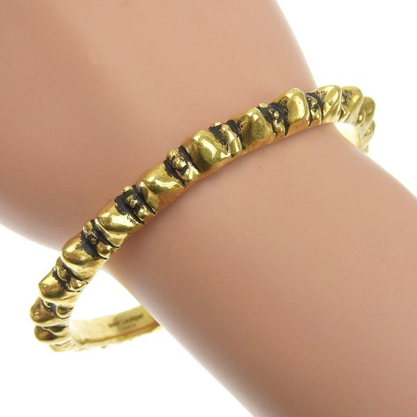 Vintage Gold Plated Bangle Bracelet by SAINT LAURENT PARIS - Authentic Luxury Jewelry for Women, Perfect Condition | Elegant Gift for Birthday, Anniversary & Special Occasions