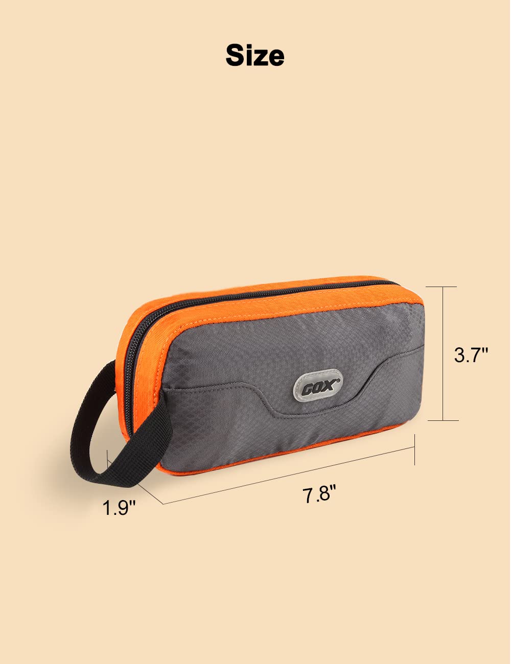 GOX Travel Toiletry Bag for Men - Waterproof Dopp Kit & Multifunctional Packing Organizer Pouch (Orange/Grey) - Perfect for Business Trips, Gym, Camping & Travel Accessories