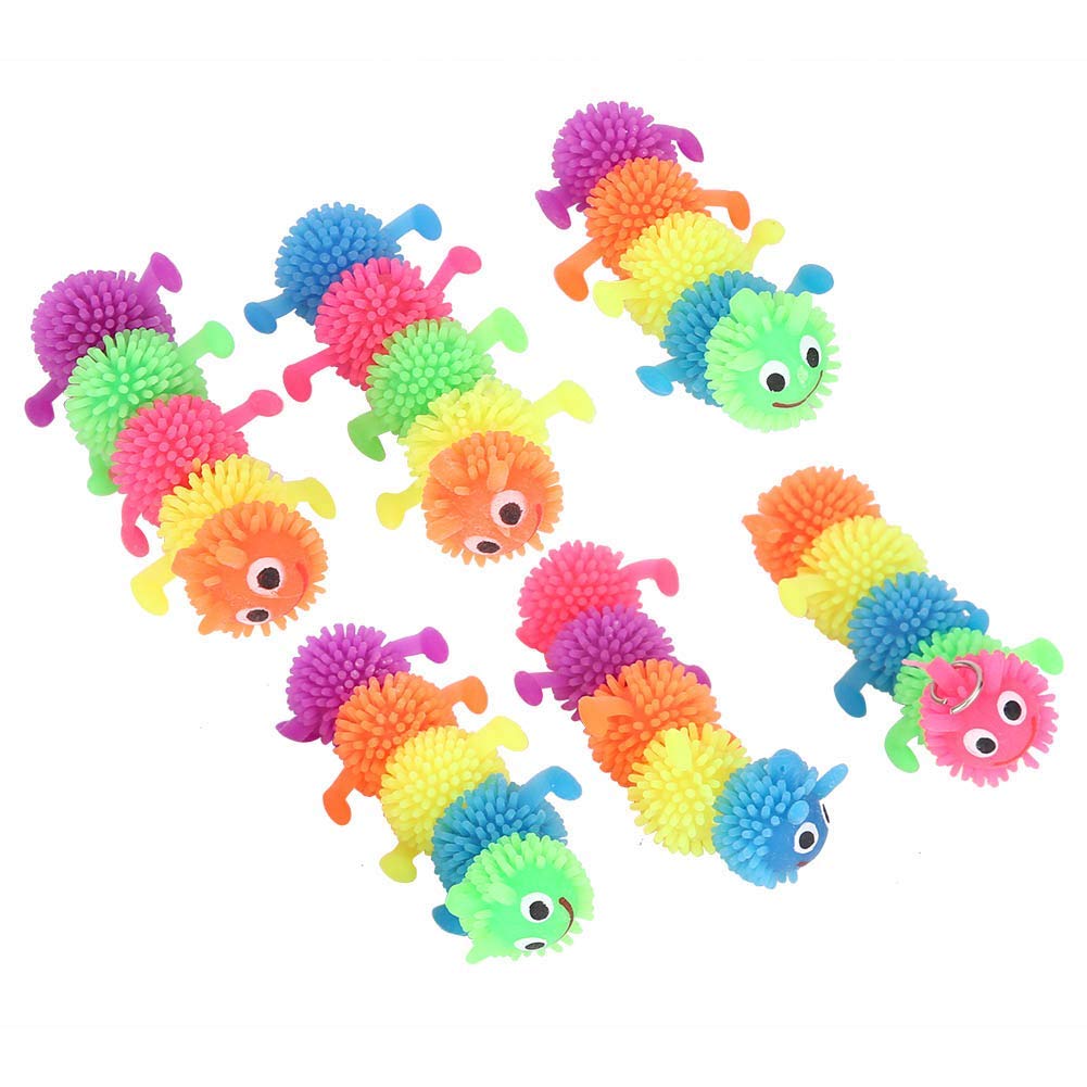6pcs Soft Simulation Inchworm Cat Chew Toys - Funny Interactive Biting Toys for Kittens & Adult Cats - Teaser Toys for Indoor Play & Stress Relief (Color B)