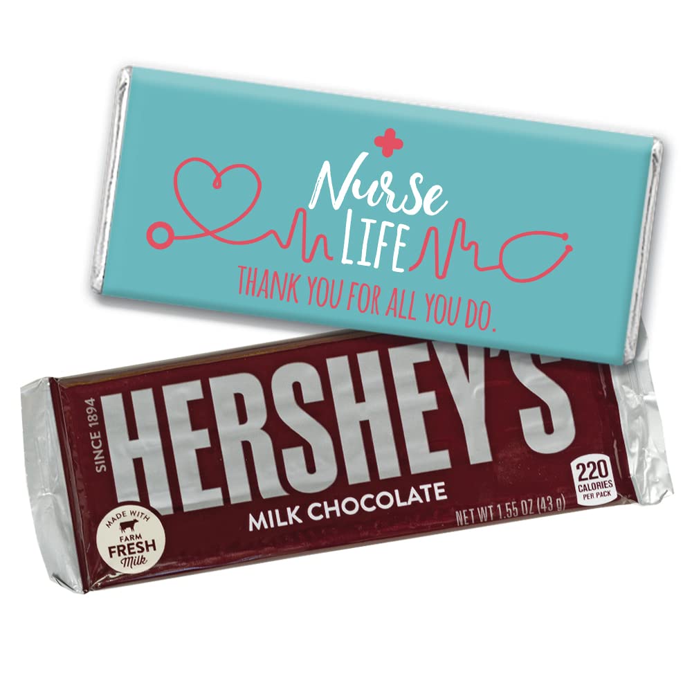 Custom Nurse Appreciation Gifts - Personalized Thank You Chocolate Bars for Nurses Week (36 Pack) | Perfect for Nurse Life, Medical Staff Recognition & Healthcare Worker Gifts