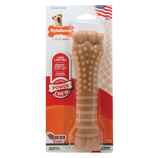 Nylabone DuraChew Bacon Flavored Dog Chew Toy - Long-Lasting Dental Chew for Medium to Large Dogs - Perfect for Aggressive Chewers & Teething Puppies