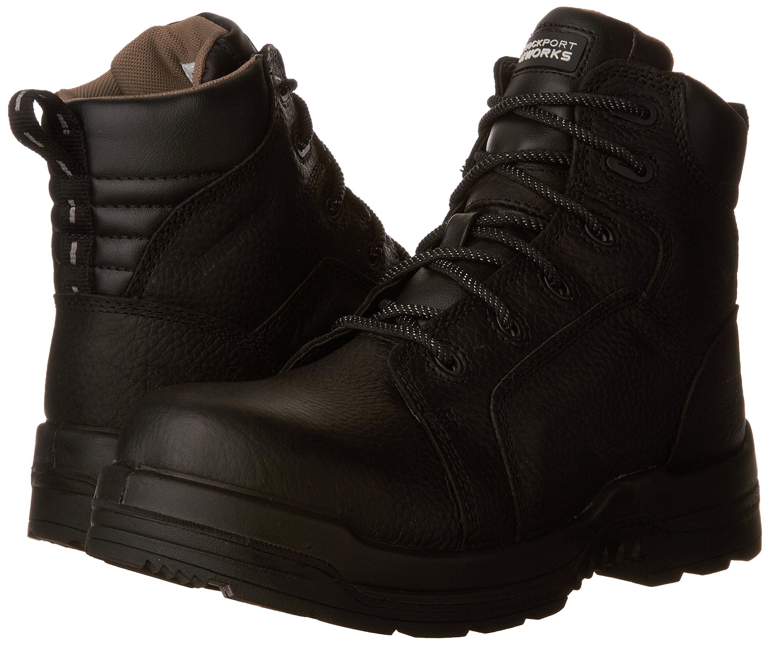 Rockport Works Men's More Energy IR6635 Waterproof Steel Toe Construction Boot - Durable Work Boots for Construction, Landscaping & Outdoor Jobs