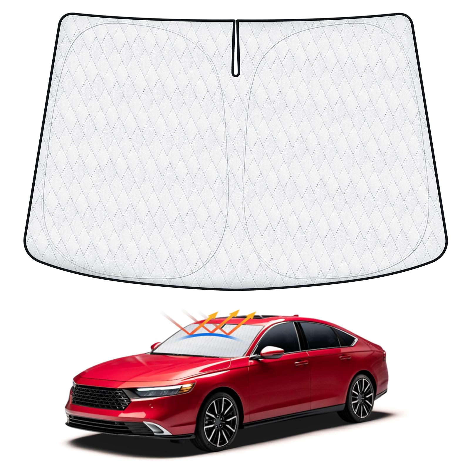 Cartist 5-Layer Custom Fit Windshield Sun Shade for 2023-2025 Honda Accord | Foldable Car Window Sun Visor Protector | UV & Heat Protection for Parking & Driving