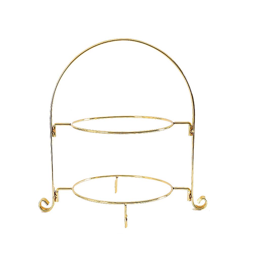 European Style Two-Tier Fruit Plate Stand - Elegant Dessert & Cake Display for Parties, Tea Time & Home Decor | Cabilock Fruit Serving Tray with Sturdy Metal Frame