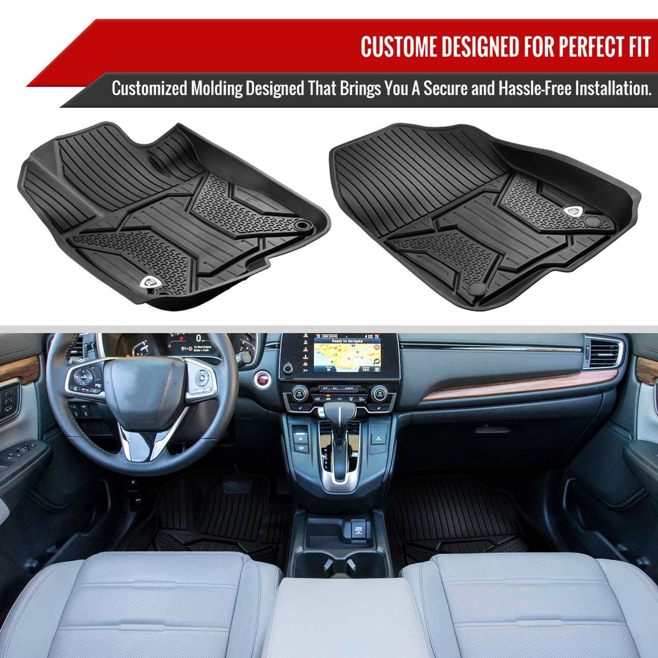 2017-2022 Honda CRV CR-V 3D All-Weather TPE Floor Mats - 3-Piece Set for Car Protection | Perfect for Winter, Rainy Days & Off-Road Adventures
