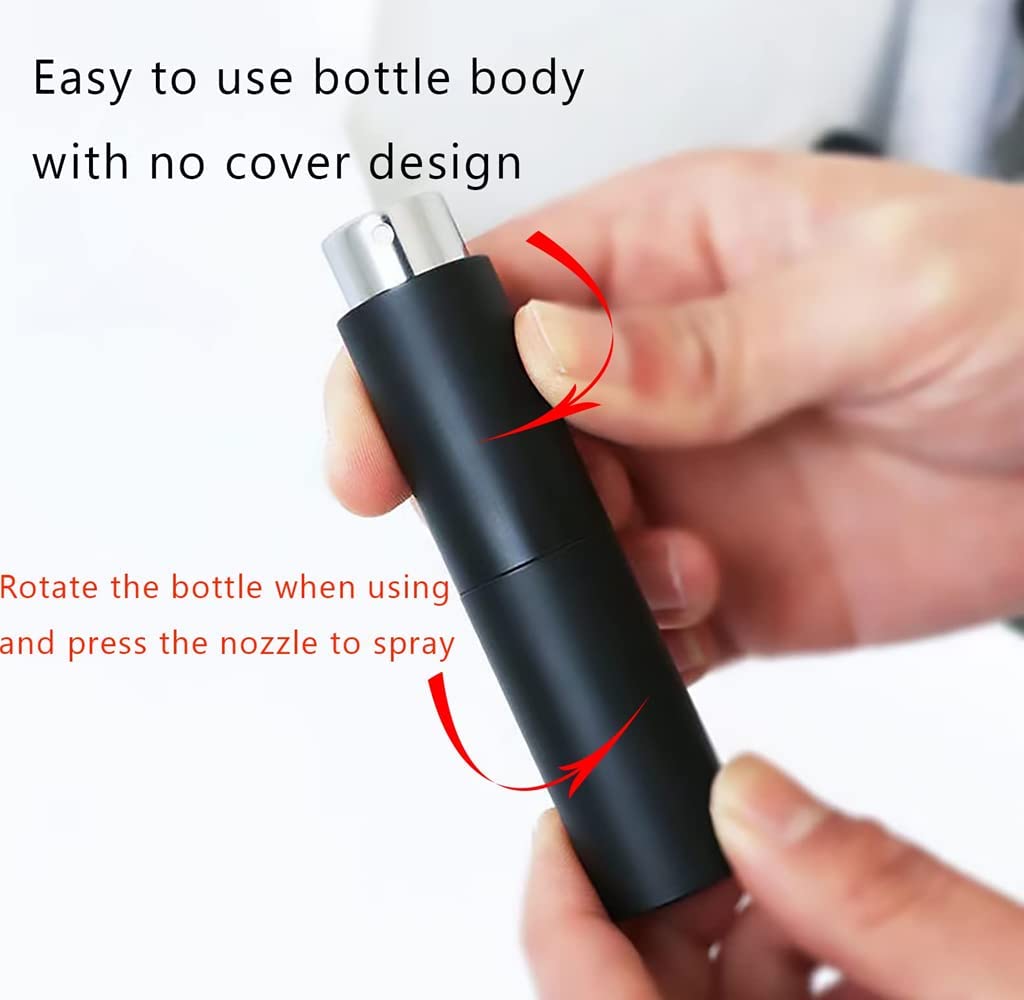 BIRZAR Refillable Travel Perfume Atomizer - Mini Cologne Spray Bottle & Aftershave Dispenser | Portable Fragrance Container for On-the-Go, Gym, Travel & Everyday Use
