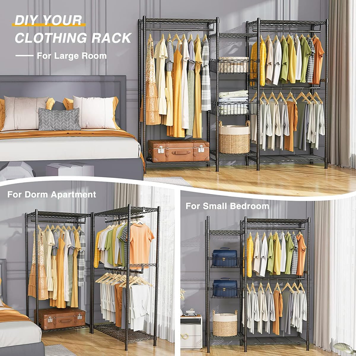 Forthcan Adjustable Height Metal Coat Rack with Shelf & Basket - Rustproof Standing Clothes Hanger for Entryway, Bedroom, or Office - Black, 155 x 40 x 180 cm - Perfect for Organizing Jackets, Hats, and Accessories