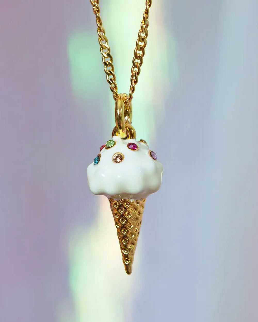 Stylish Ice Cream Cone Necklace - Cute & Trendy Jewelry for Women - Perfect for Summer, Beach & Casual Outfits