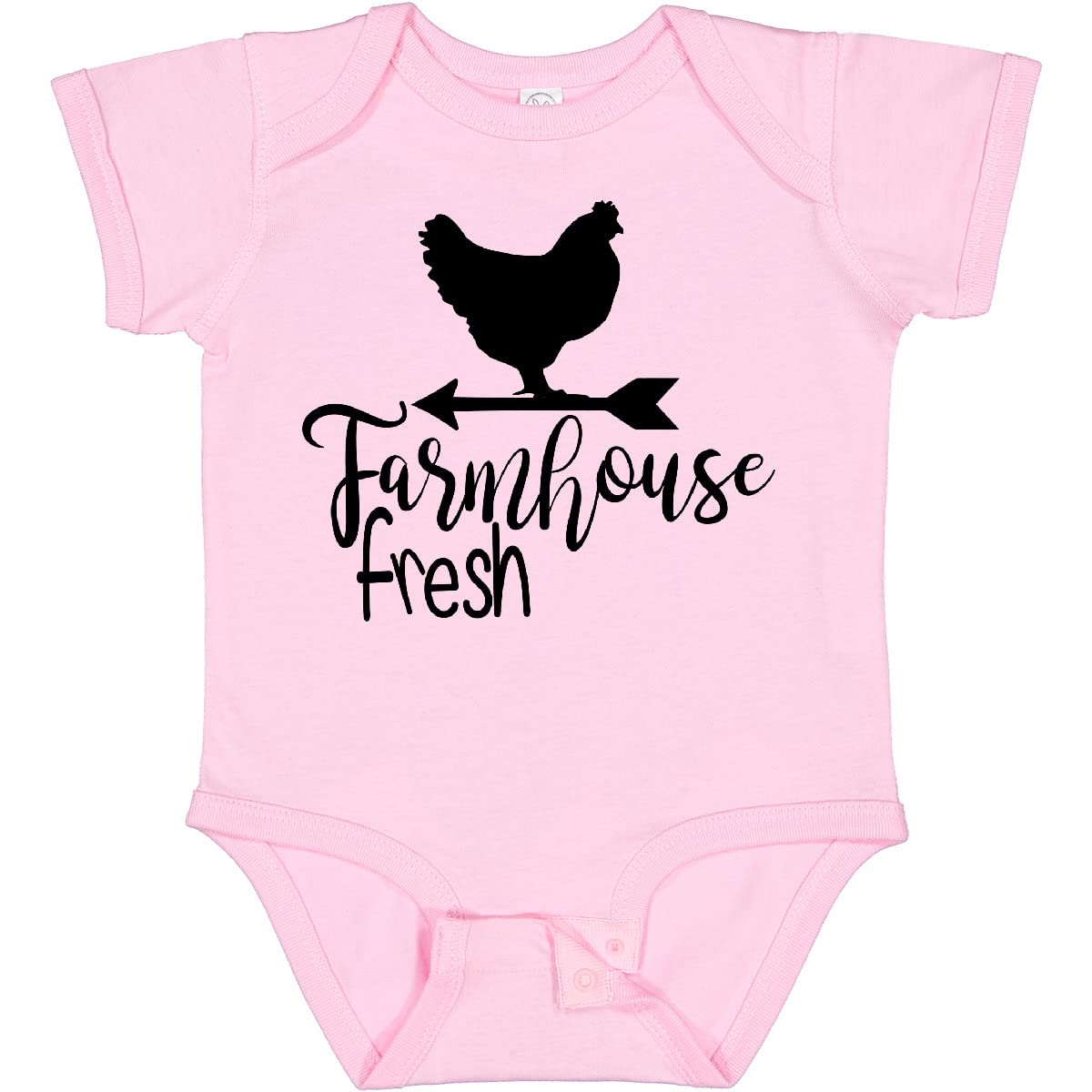 Inktastic Farmhouse Fresh Chicken Baby Bodysuit - Cute & Comfortable Cotton Onesie for Newborns & Infants - Perfect for Family Photos, Playdates & Everyday Wear